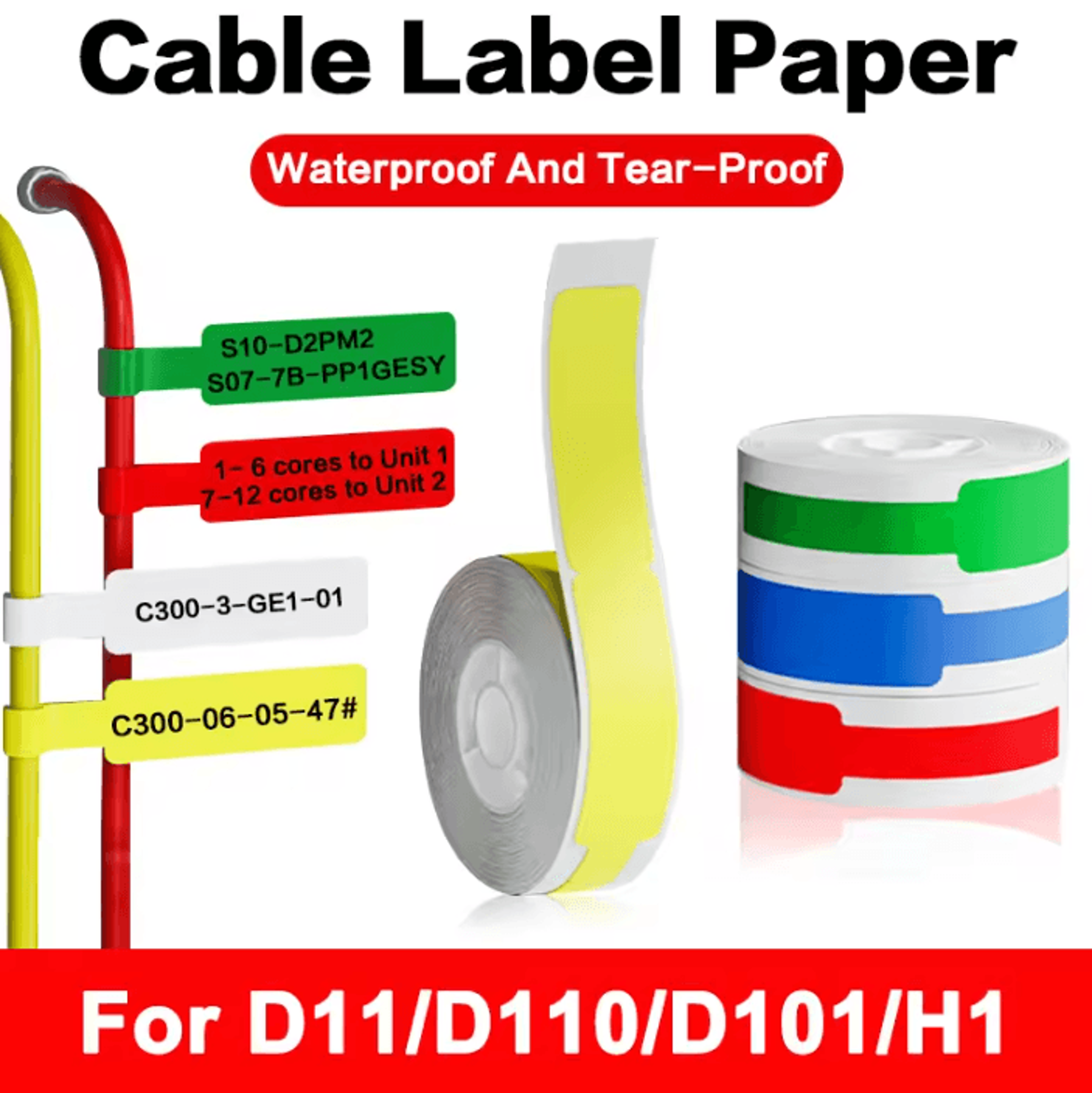 niimbot waterproof cable identification labels self-adhesive thermal sticker tags for d101 d11 d110 h1 printers