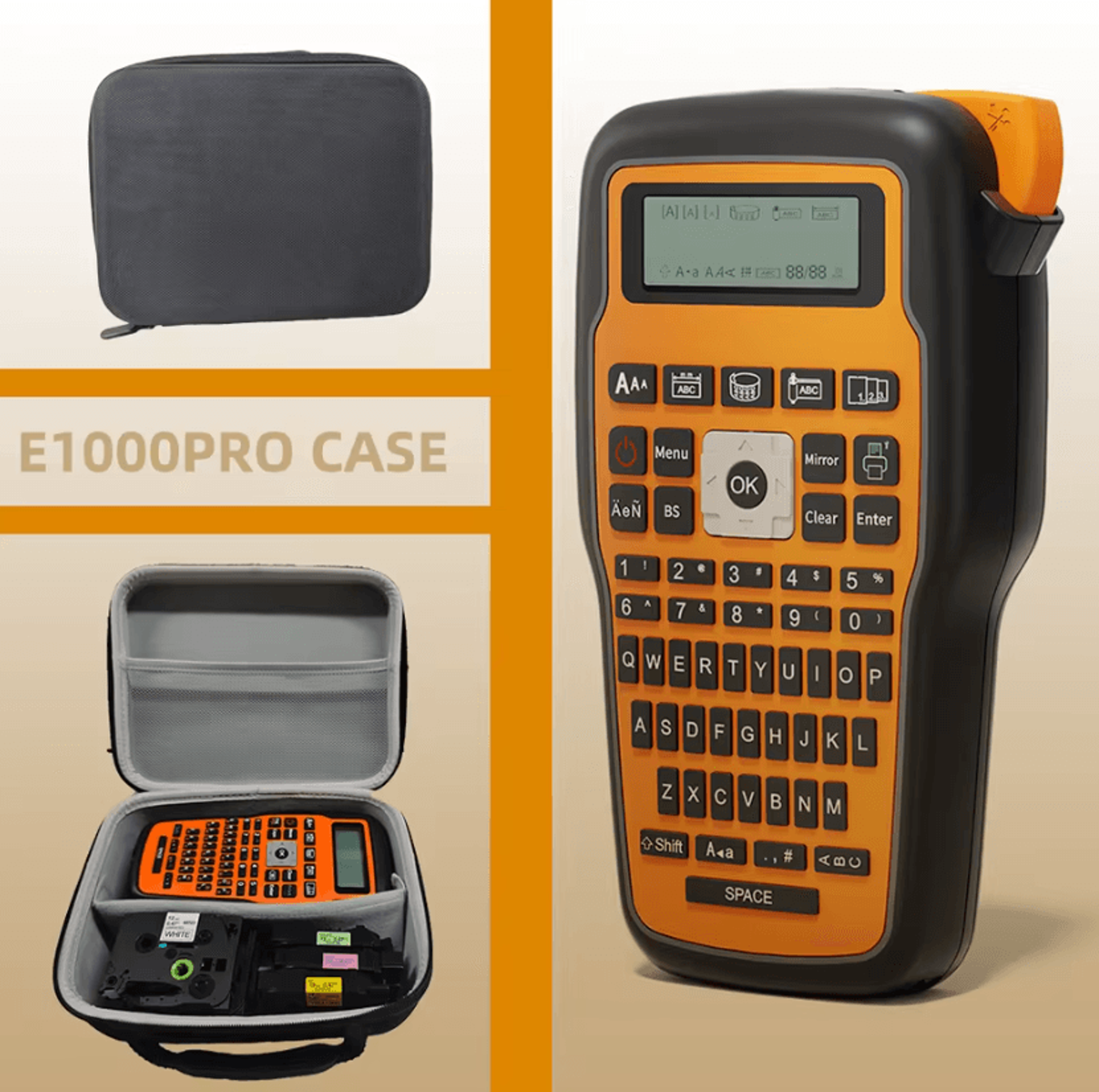 e1000pro label maker protective carrying case waterproof eva hard storage bag for portable keyboard printer