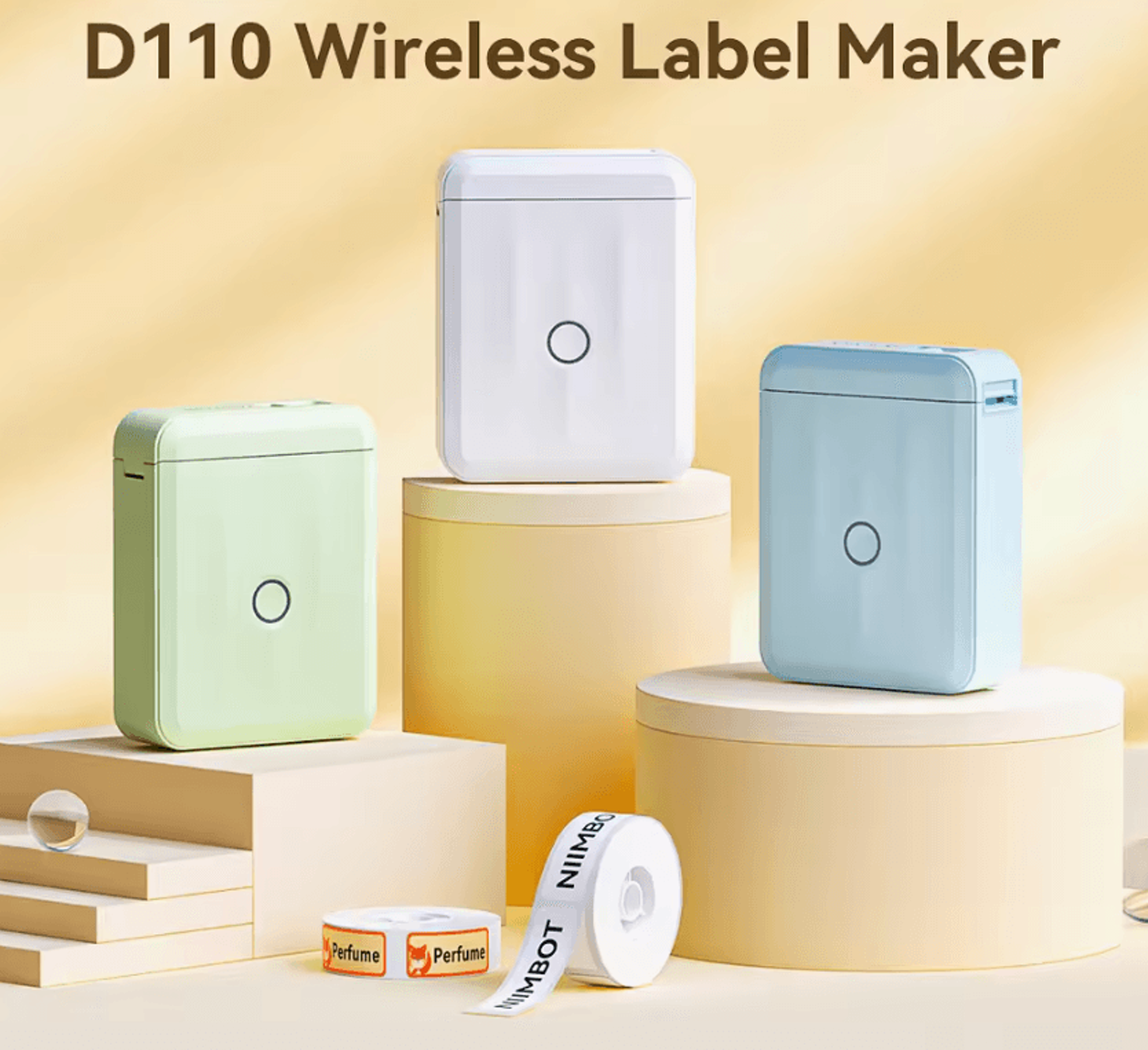 niimbot d110 d11 mini wireless thermal label printer portable inkless sticker maker for home and office