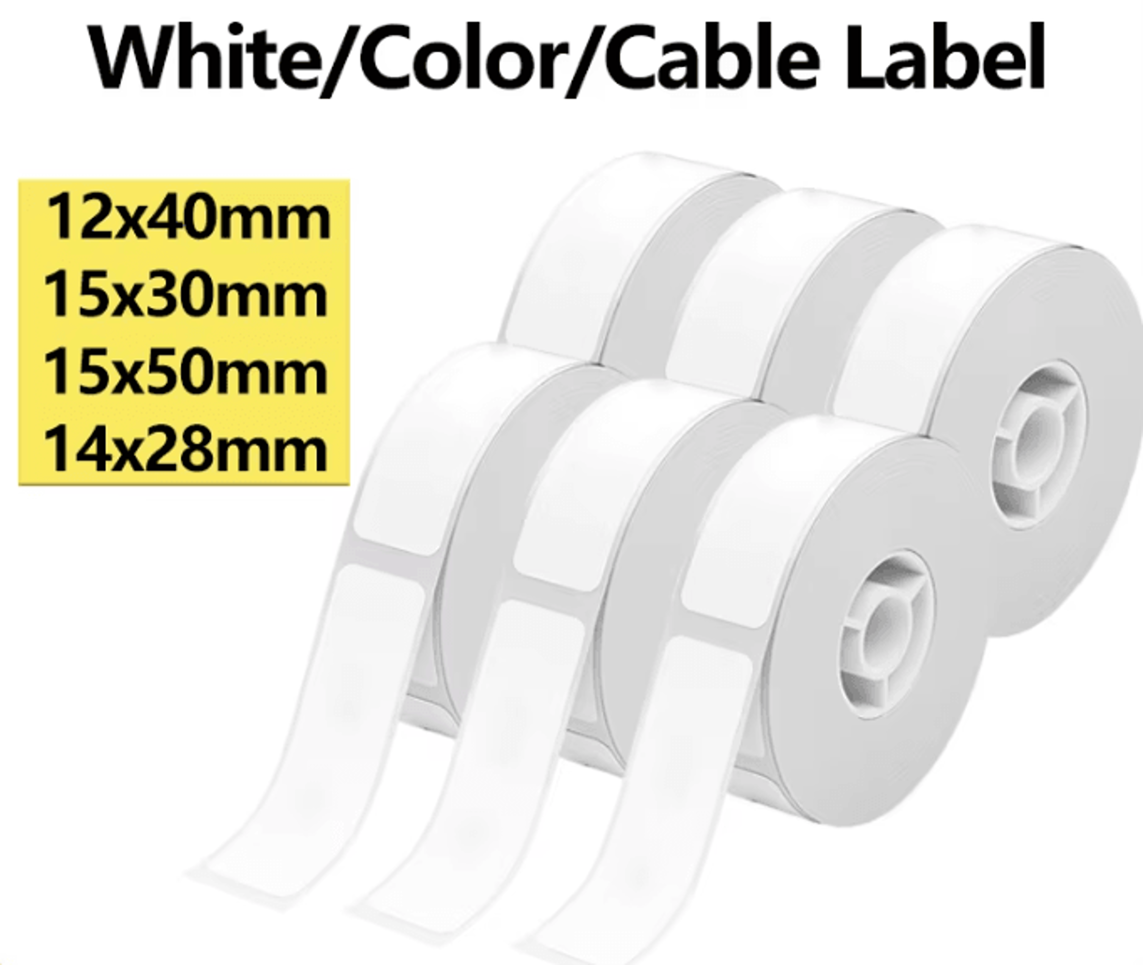 niimbot d110 d11 waterproof thermal label sticker roll self-adhesive white color and cable label tape