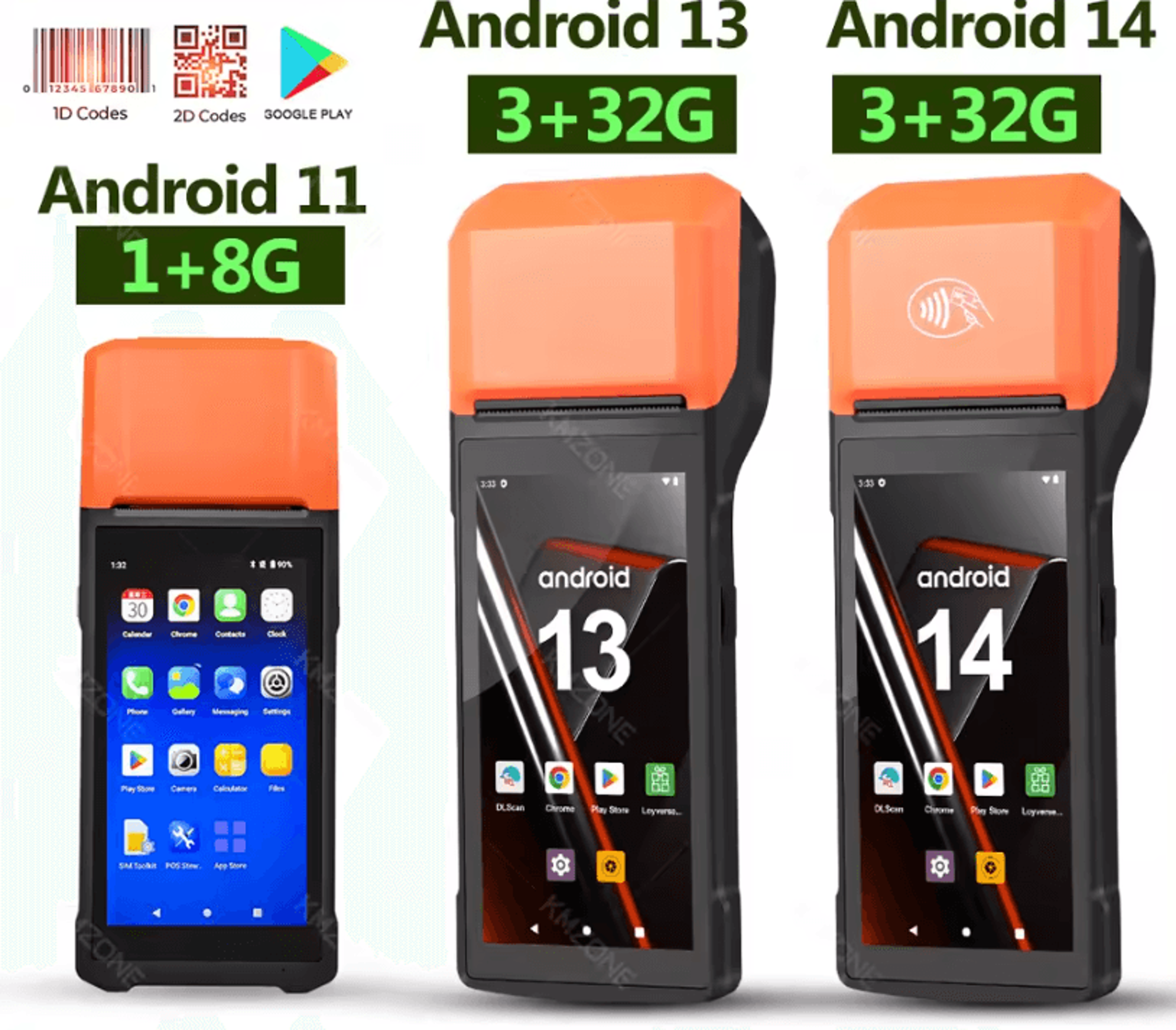 android handheld pos terminal 5 inch touchscreen with 58mm thermal receipt printer wifi bluetooth and gps