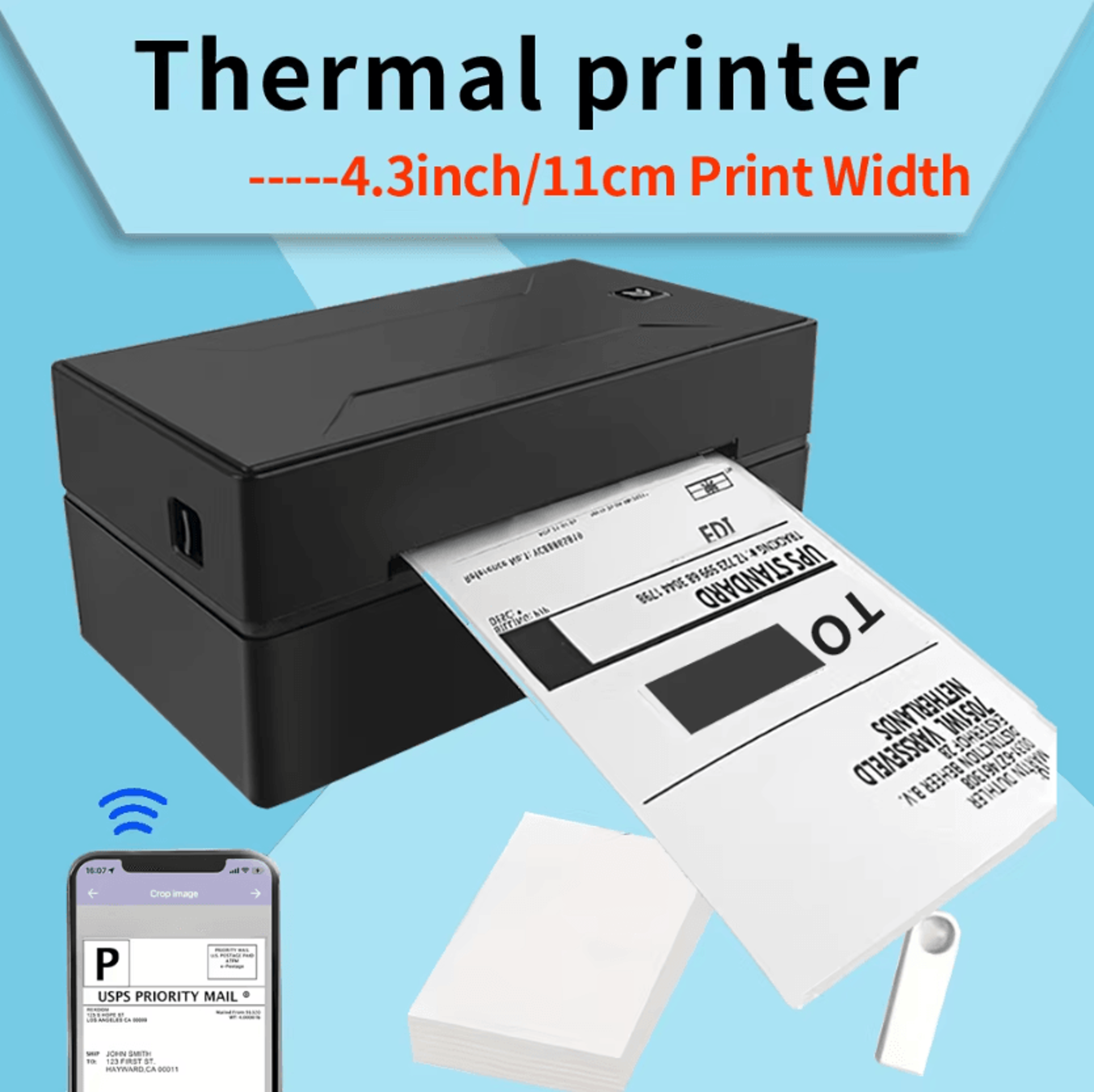 marklife black bluetooth thermal printer wireless inkless hd printer for school office and small business
