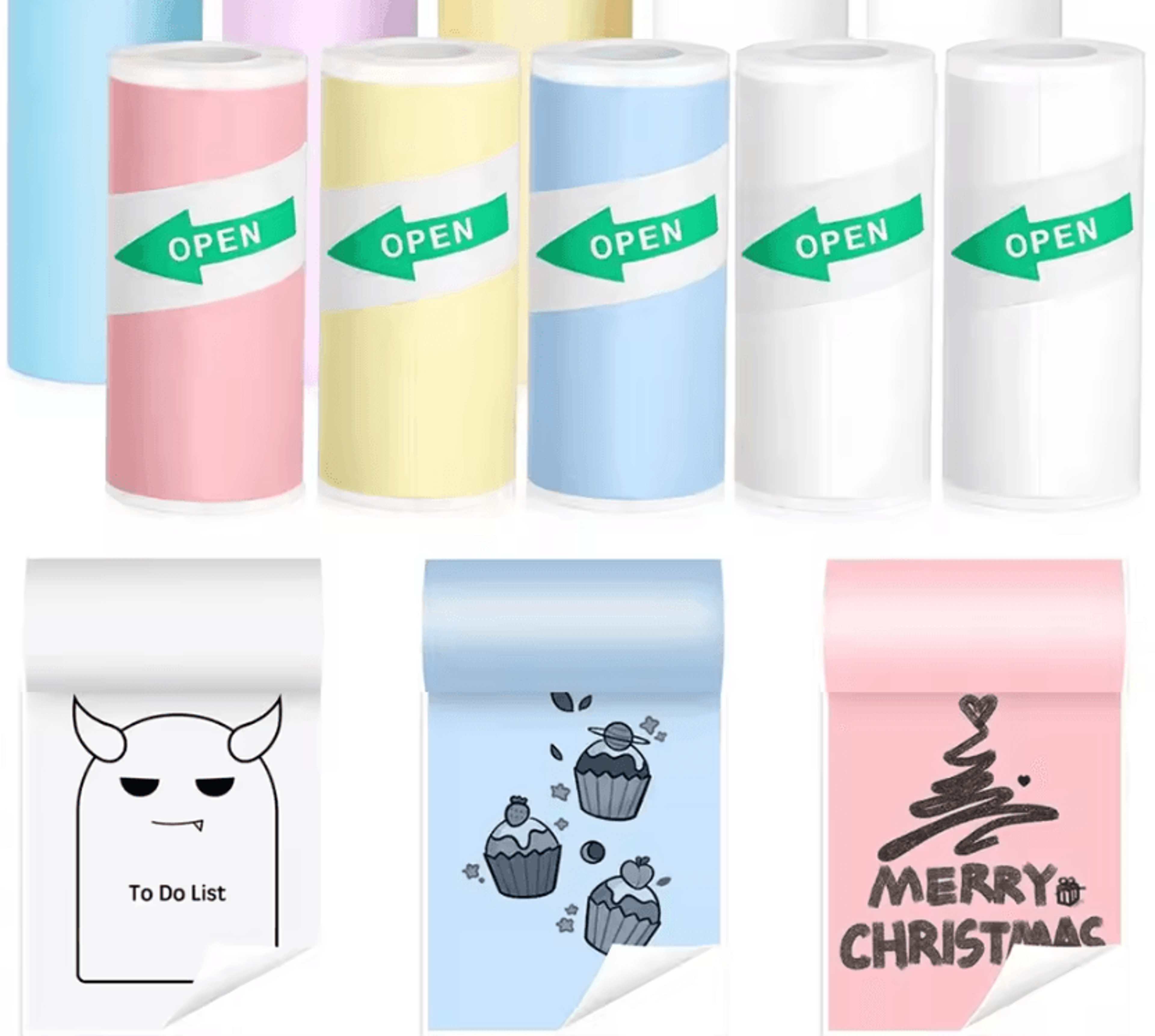 57x25mm self-adhesive thermal paper roll for mini pocket printers and diy photo stickers