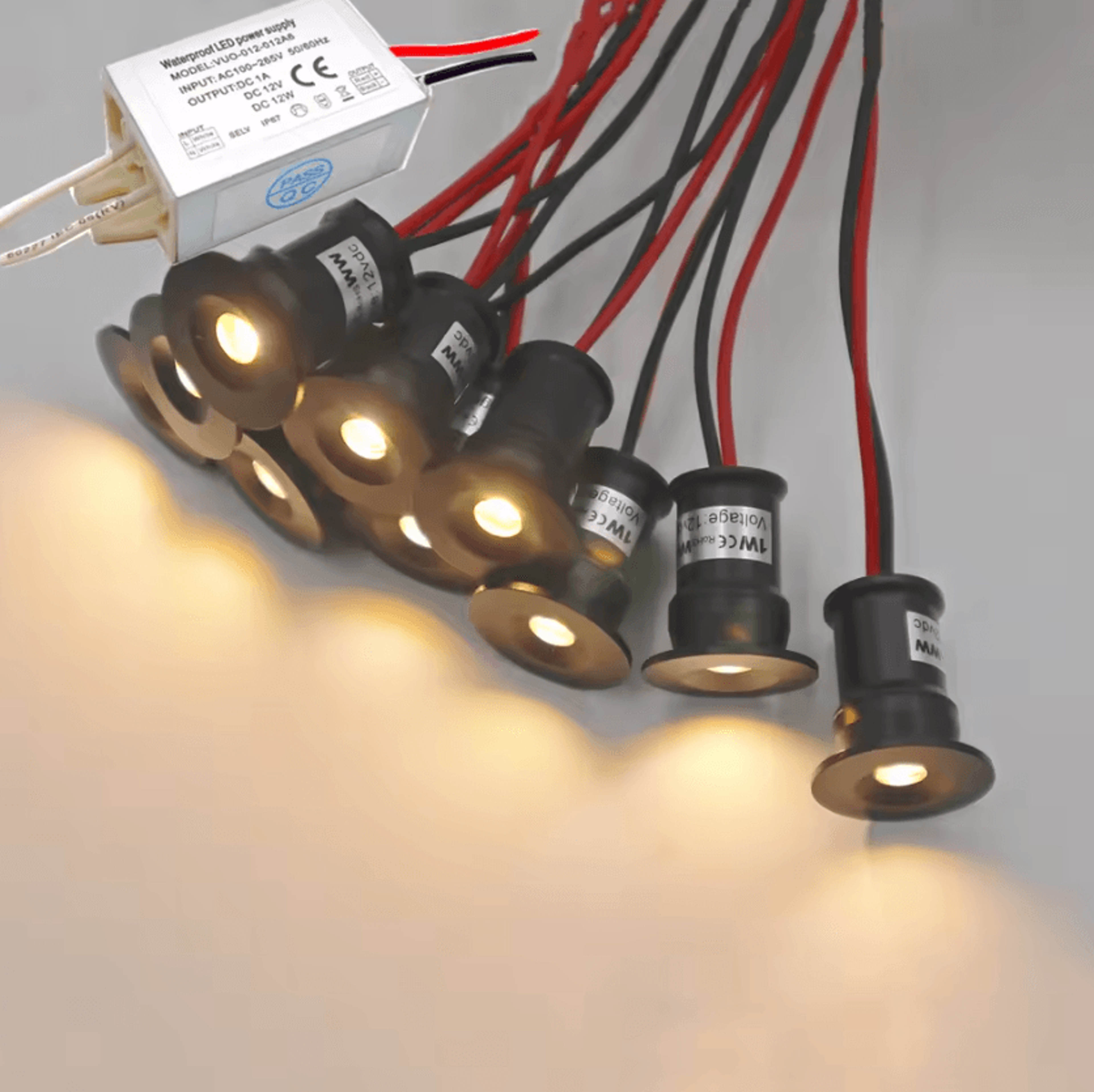 10pcs 1w mini led recessed downlights 12v ceiling spotlights with driver for stairs cabinets and walkways