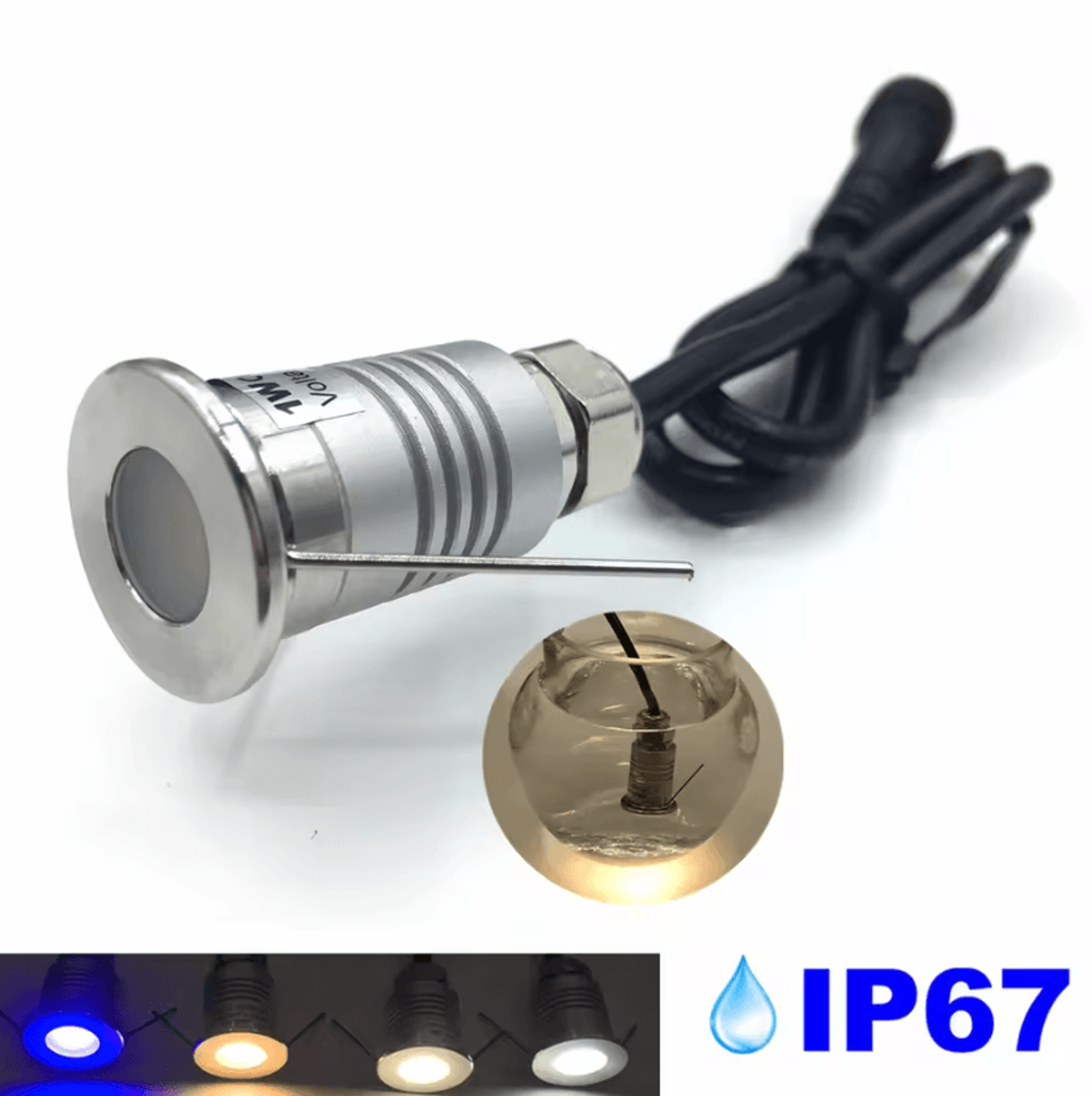1w mini led buried ground light 12v ip67 waterproof spotlight for garden stairs deck and landscape