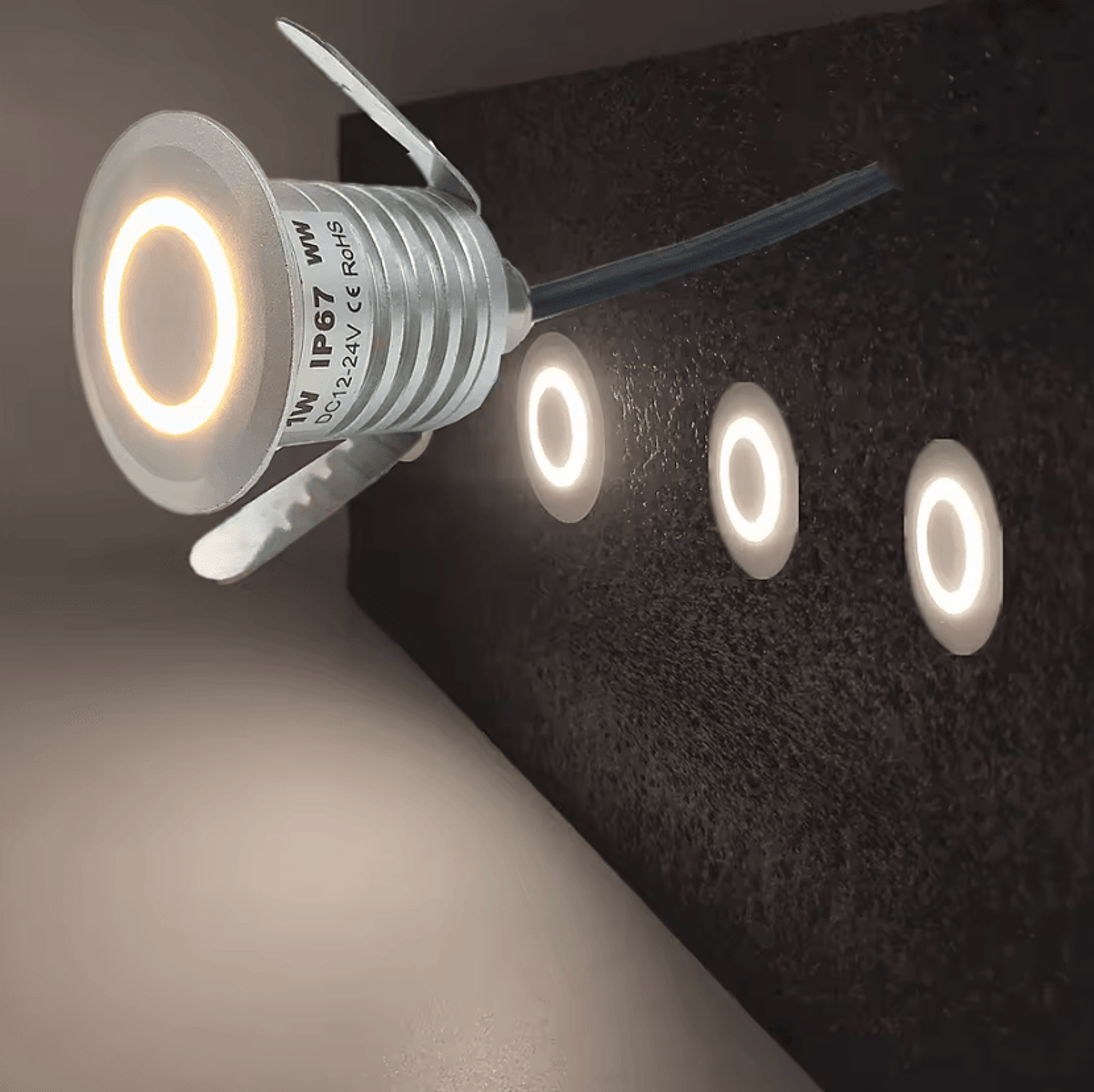 1w ip67 waterproof led step light 12v 24v recessed stair wall lamp for indoor outdoor pathway and corner lighting