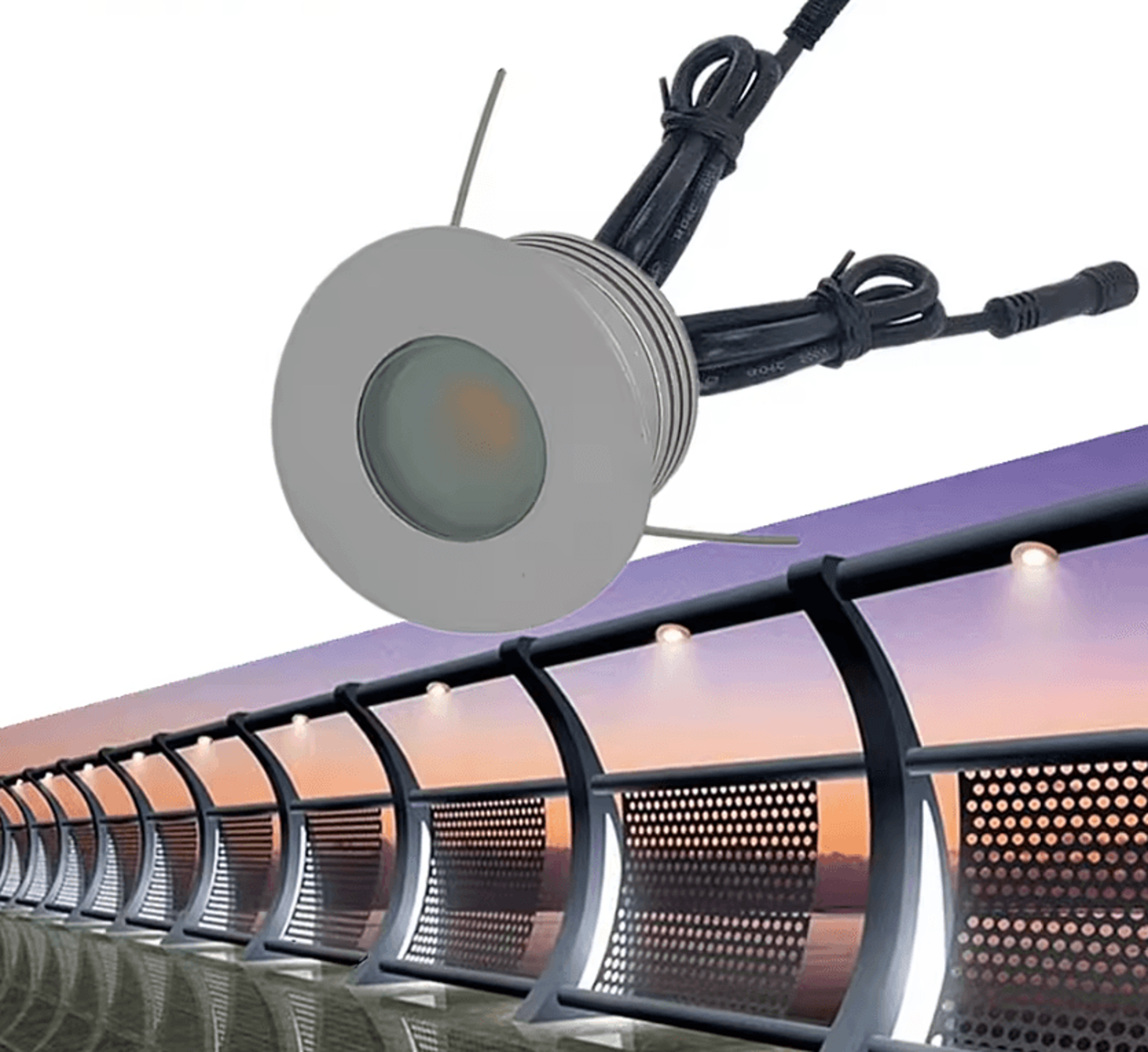 1w ip65 waterproof led handrail light 12v recessed railing spotlight for outdoor stairs fences and garden terraces
