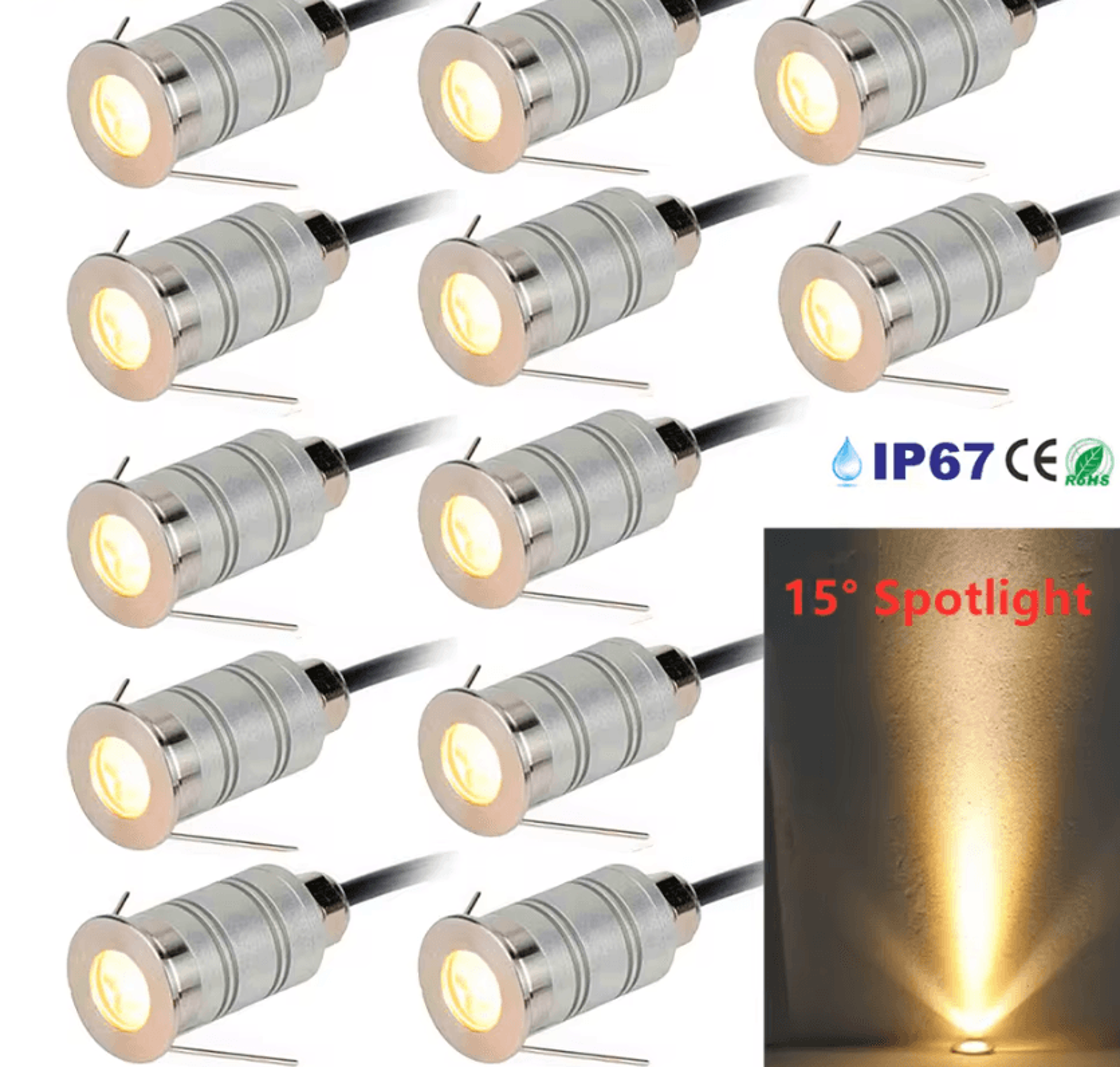 1w ip67 waterproof led underground spotlight 12v 24v narrow beam garden and yard landscape light