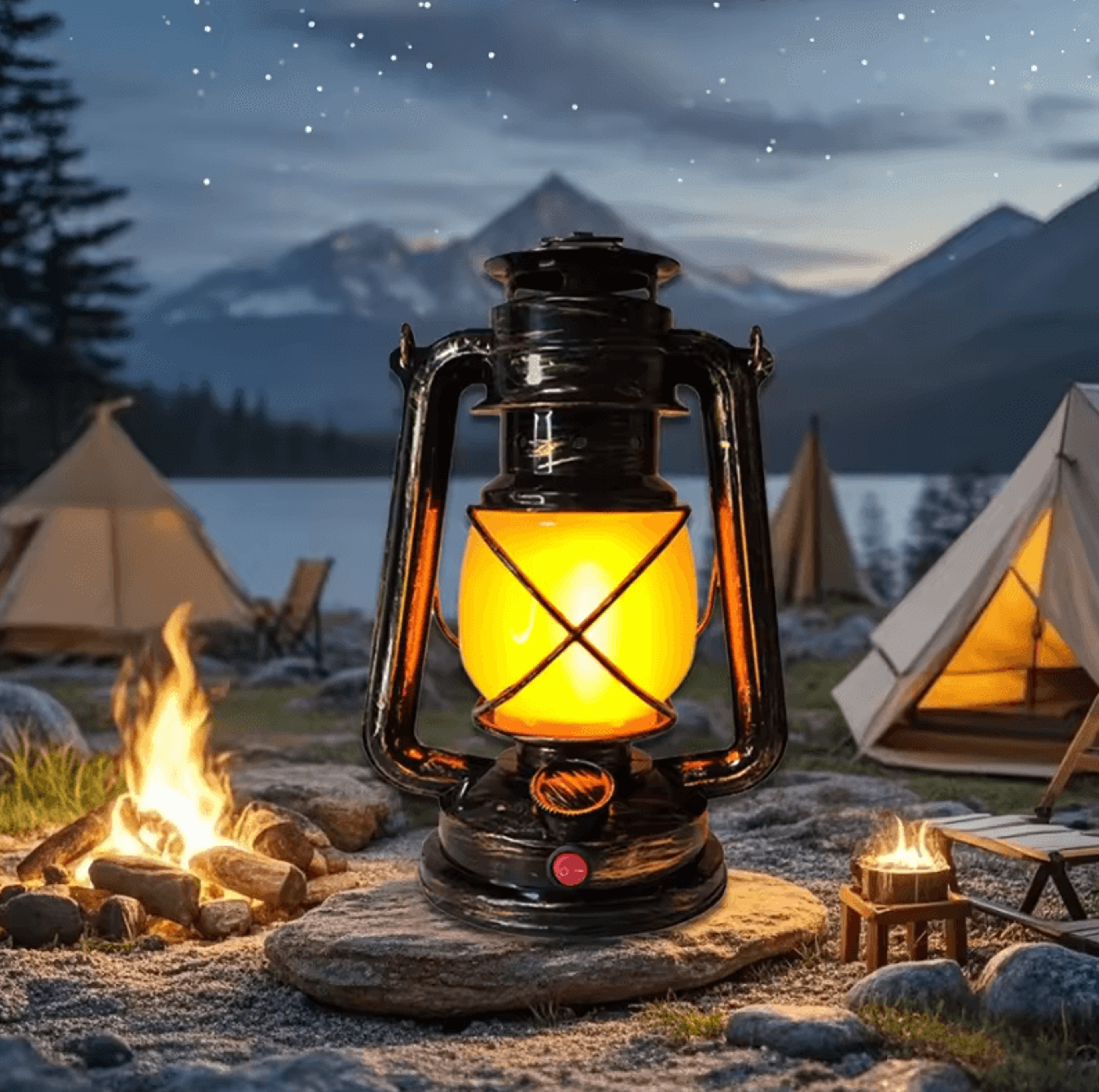 retro led camping lantern usb rechargeable portable hanging tent light with 3 lighting modes for outdoor adventures