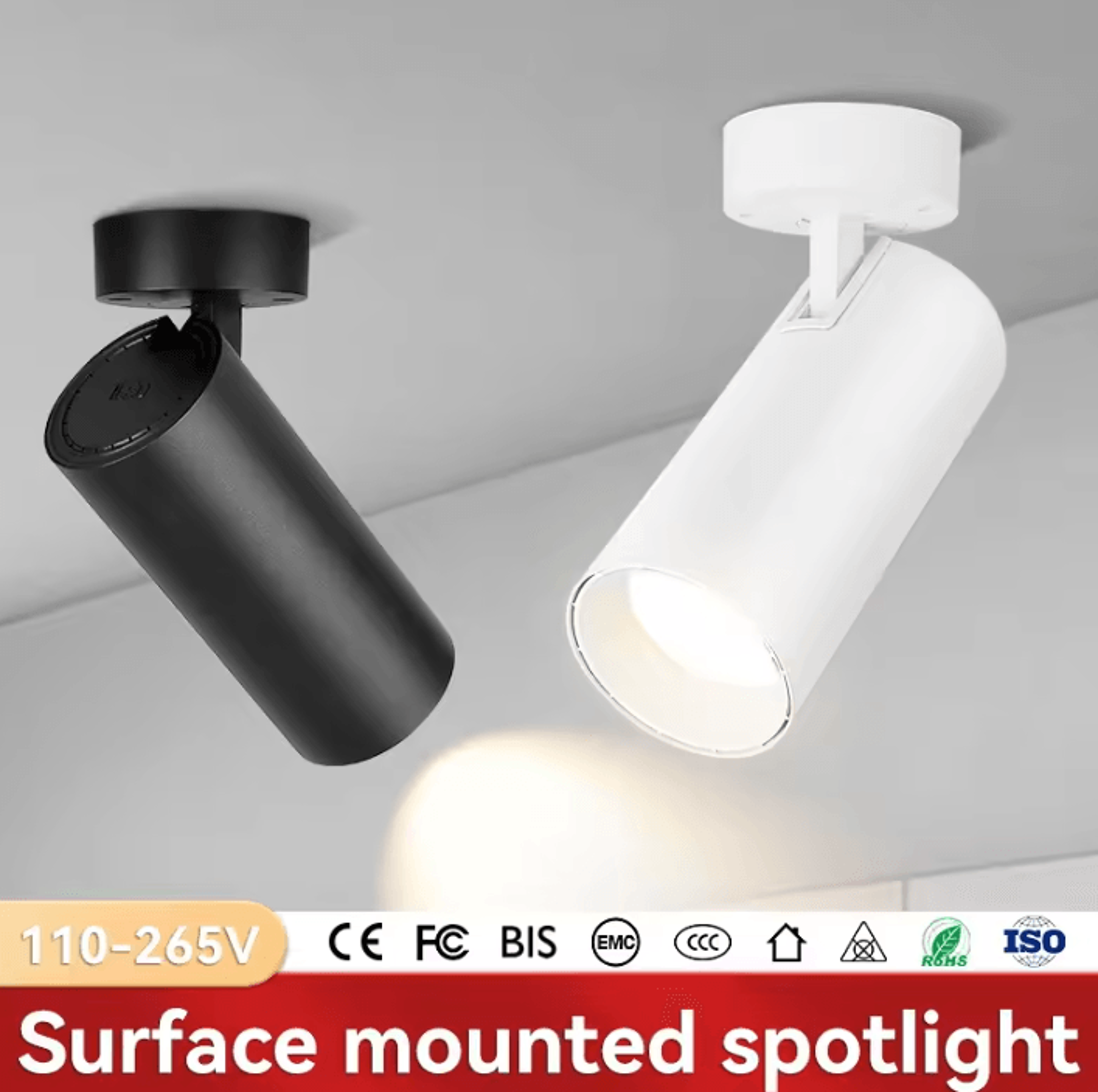 220v foldable cob led downlight surface mounted neutral white ceiling spotlight for kitchen bathroom and home