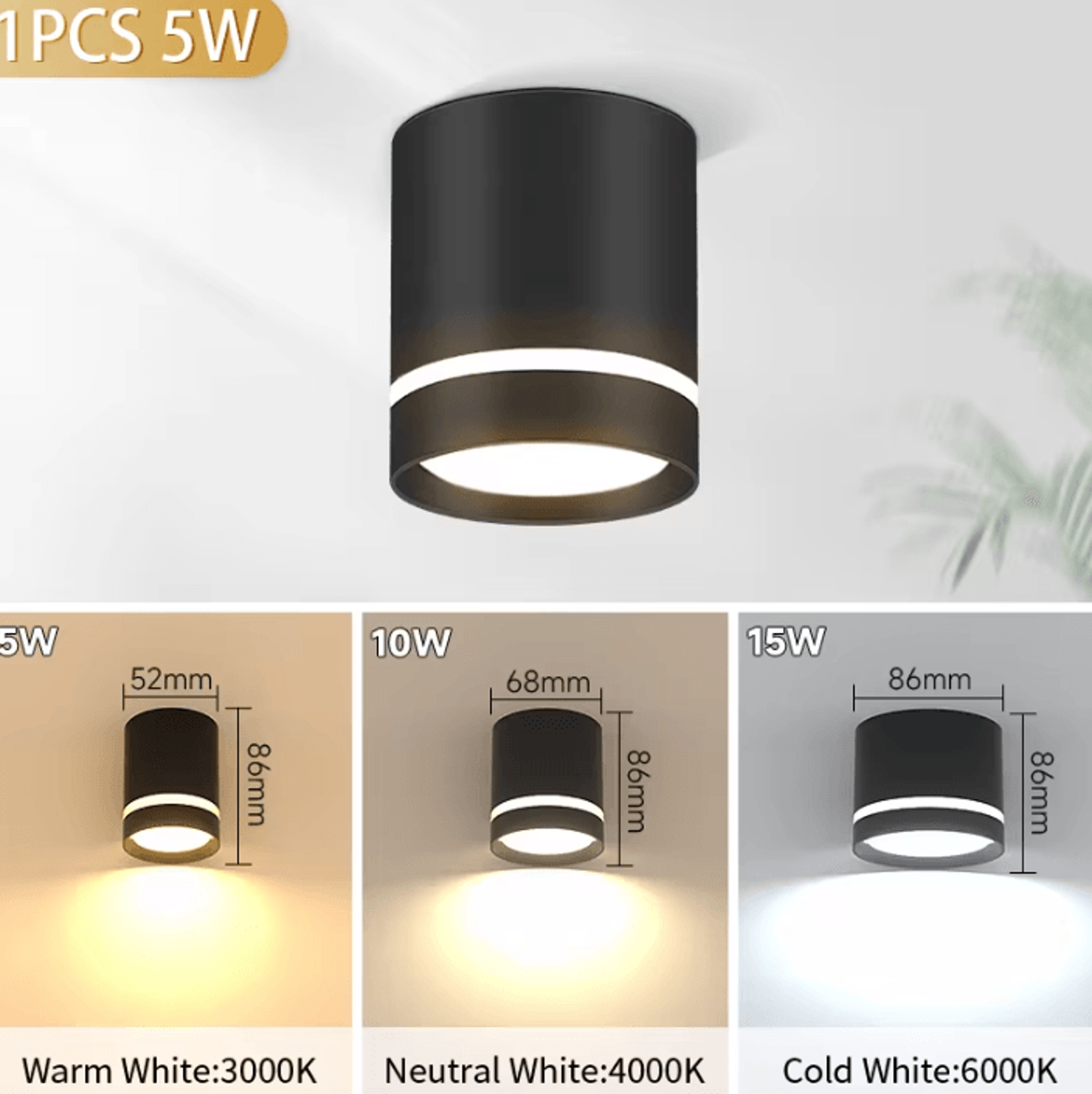 220v foldable cob led ceiling spotlight surface mounted downlight with neutral light for living room and kitchen