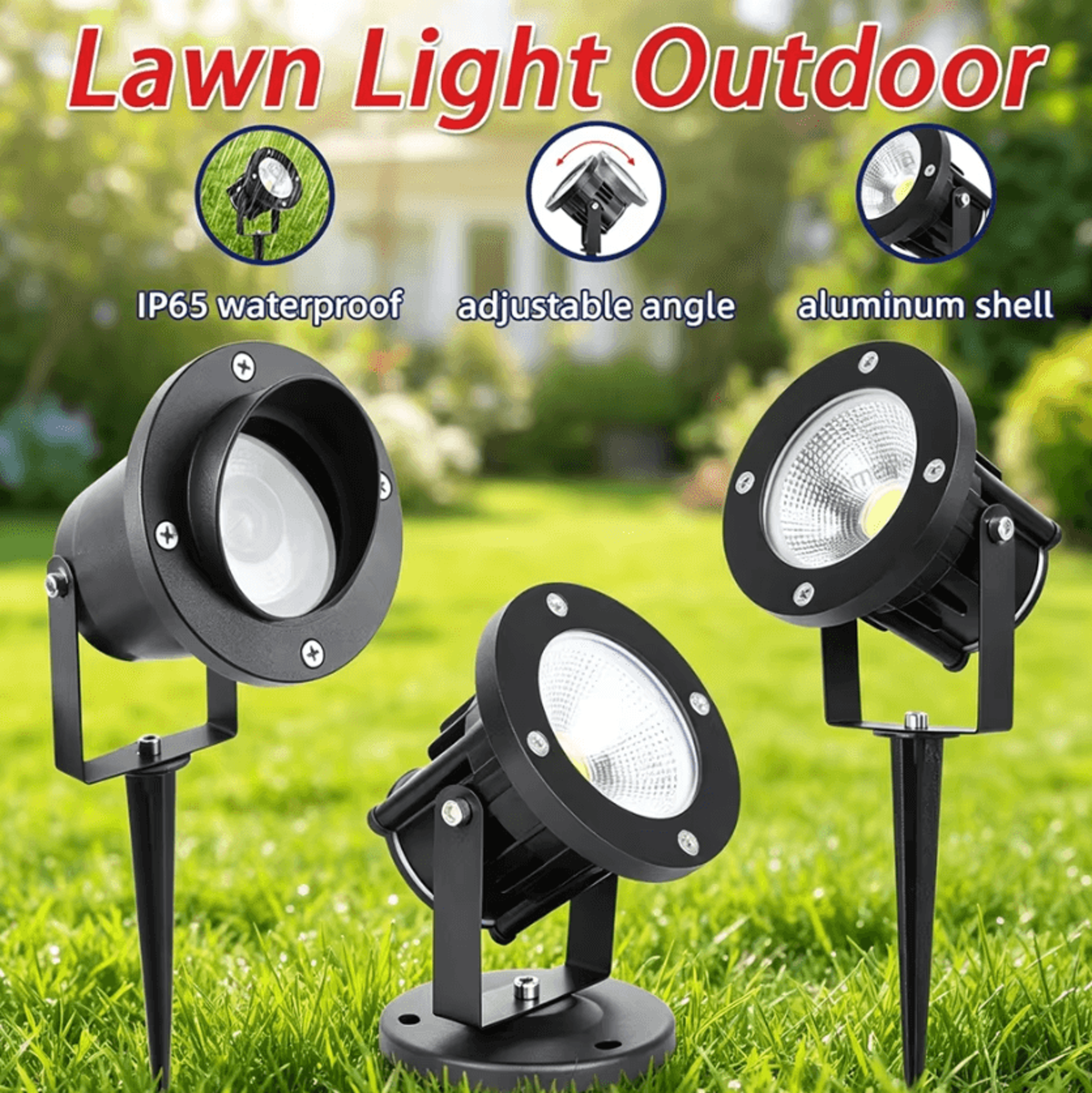 waterproof outdoor garden lawn spotlight landscape yard lamp for pathway and decorative lighting