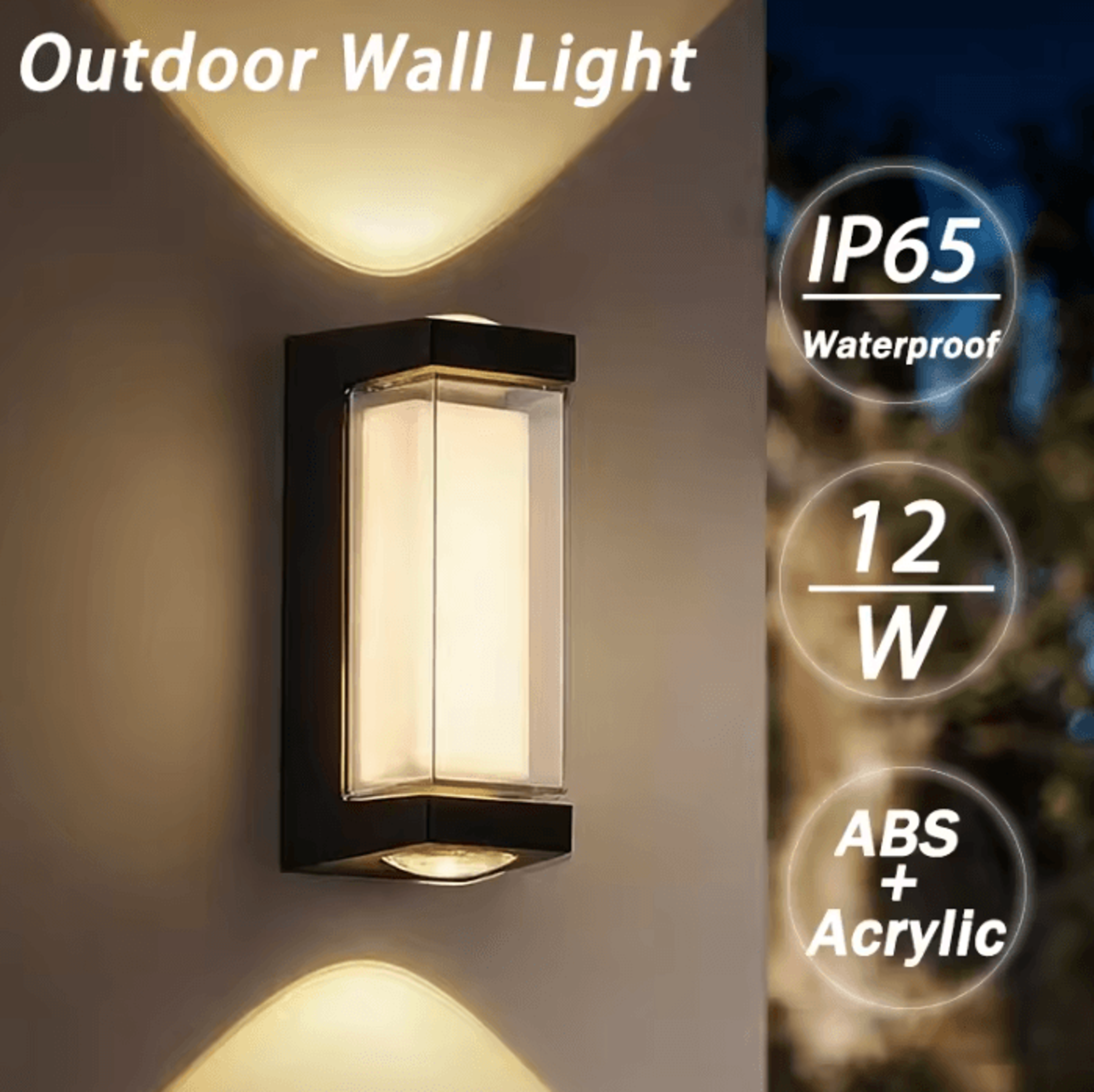 modern 12w led outdoor wall lamp ip65 waterproof decorative light for garden corridor and exterior walls