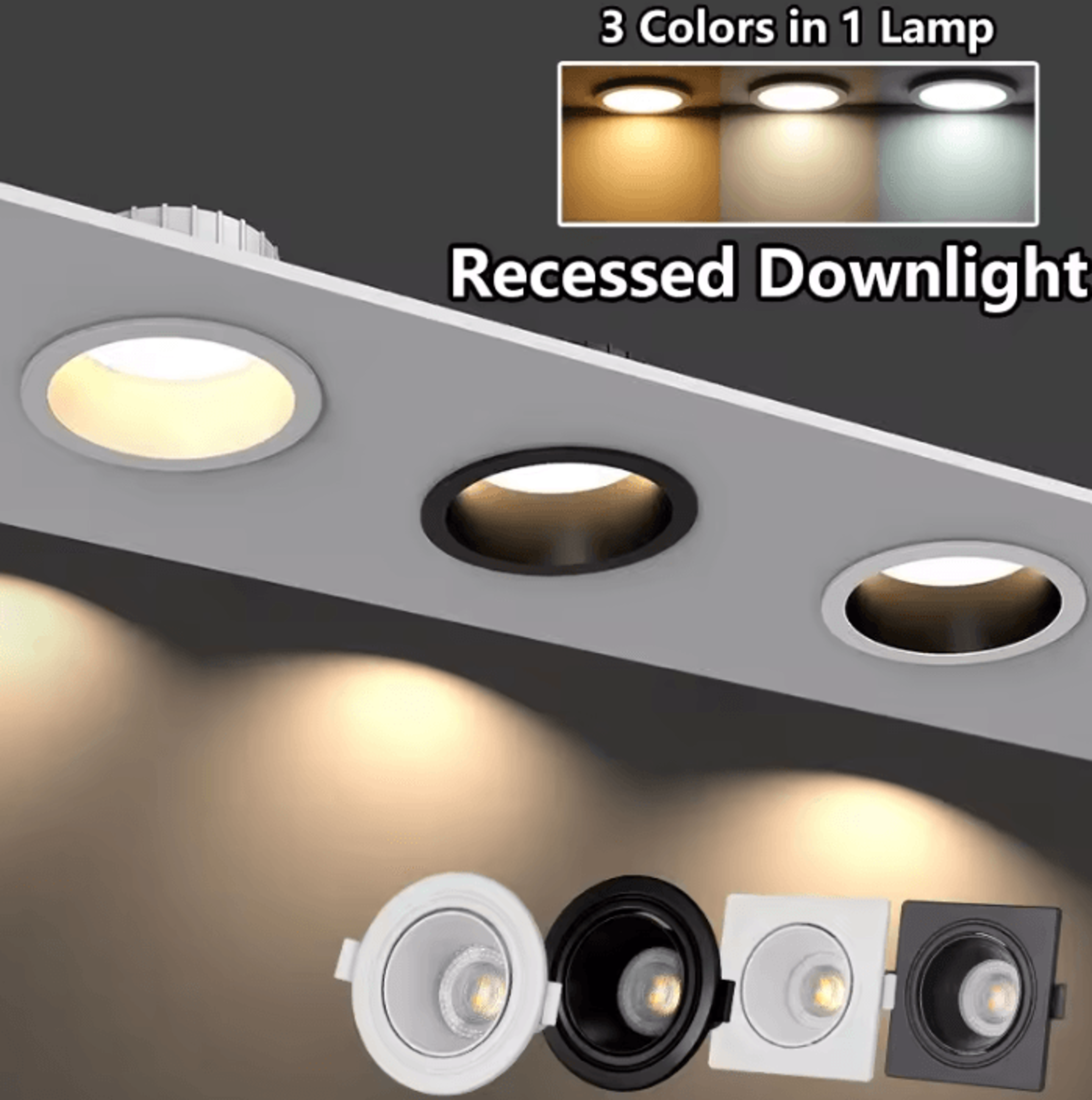 adjustable gu10 recessed ceiling downlight angled spotlight fixture for kitchen bedroom and living room