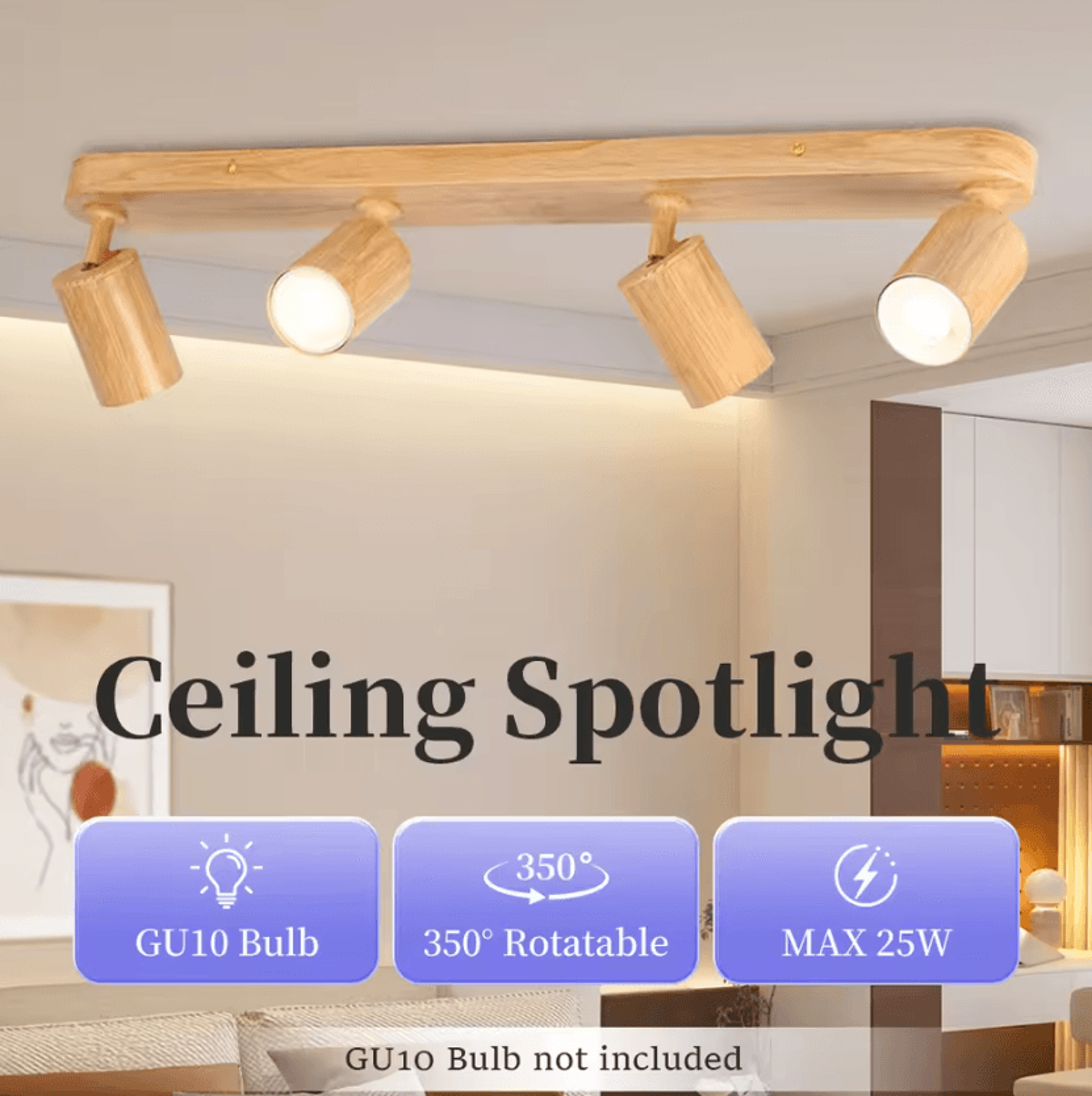 modern gu10 led ceiling spotlight replaceable bulb fixture for living room bedroom and kitchen