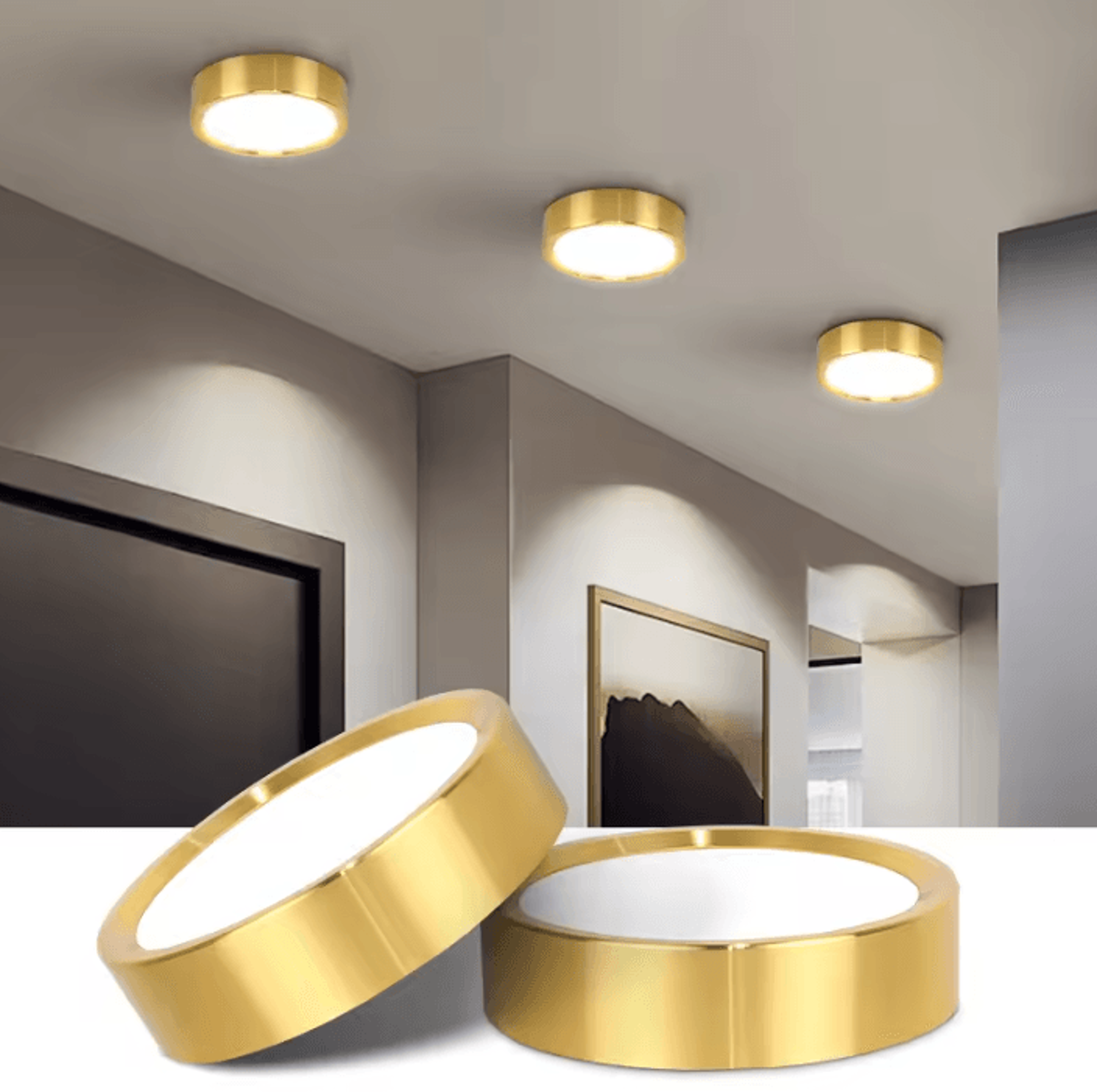 15w 25w tricolor led ceiling spotlight surface mounted downlight for kitchen entrance and indoor lighting
