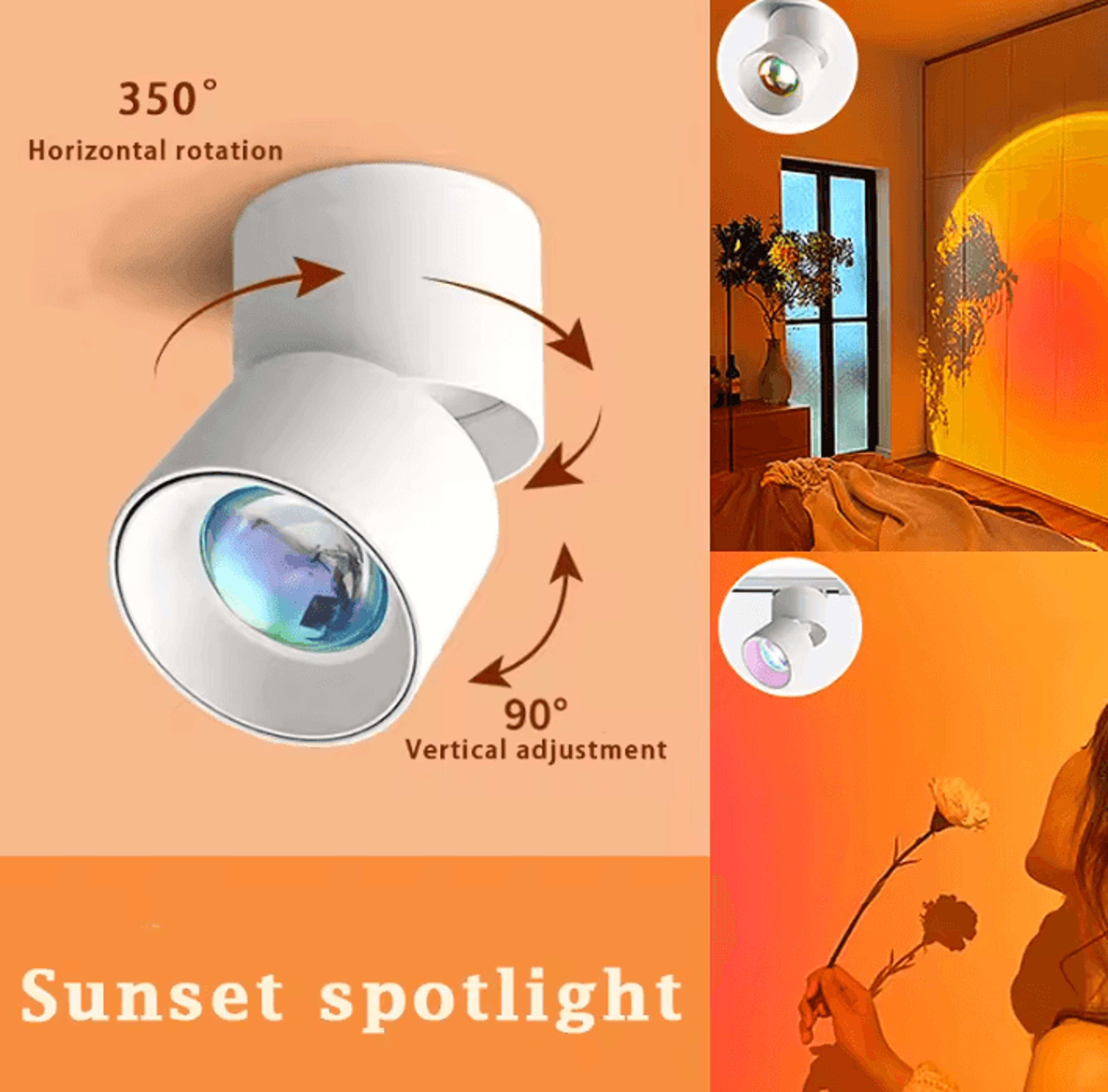 led sunset projector downlight decorative ceiling spotlight for bedroom and ambient home lighting
