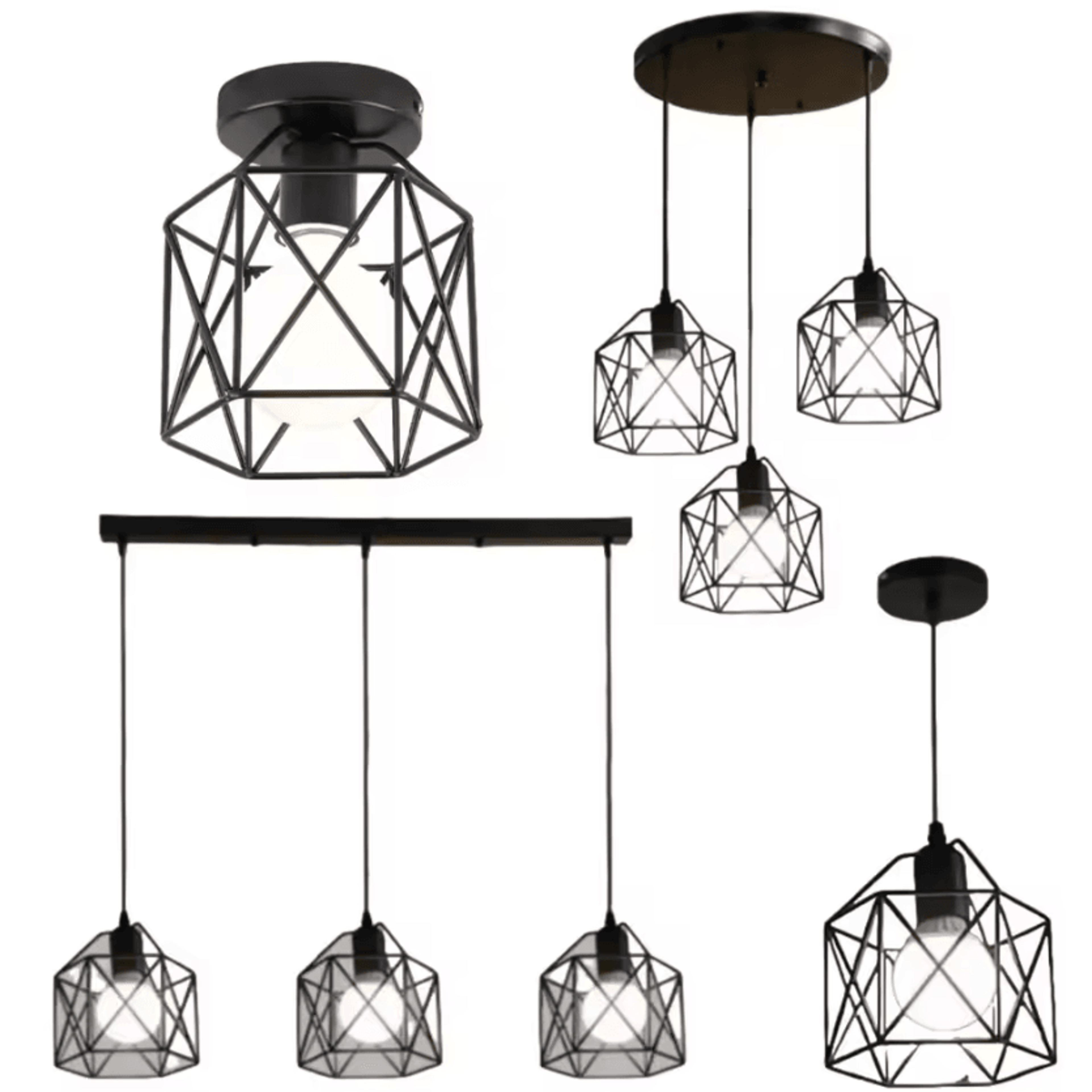 vintage industrial metal cage pendant light modern hanging ceiling lamp for kitchen island and living room