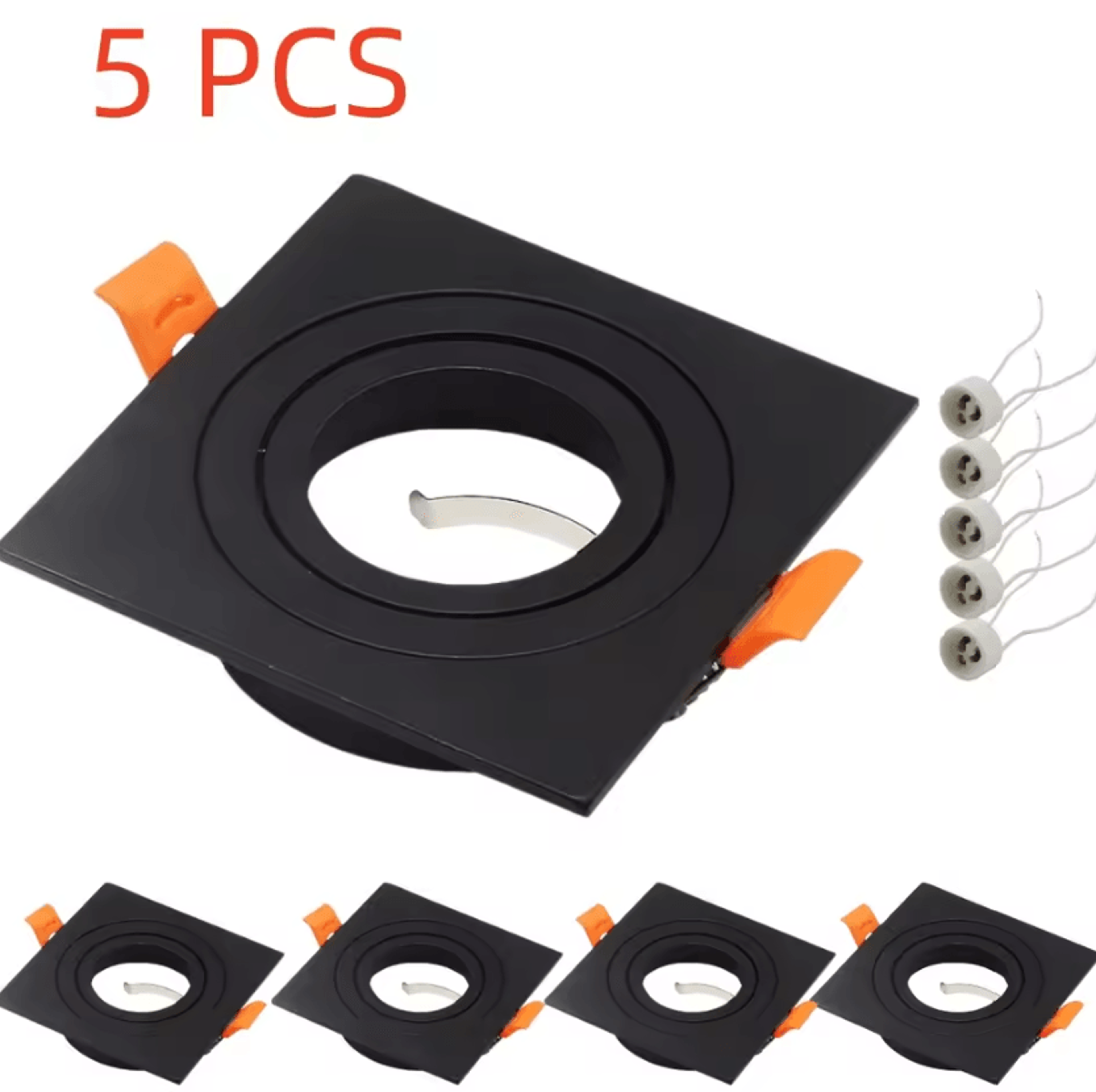 5pcs gu10 recessed ceiling downlight fixtures led spotlight holders for kitchen and living room