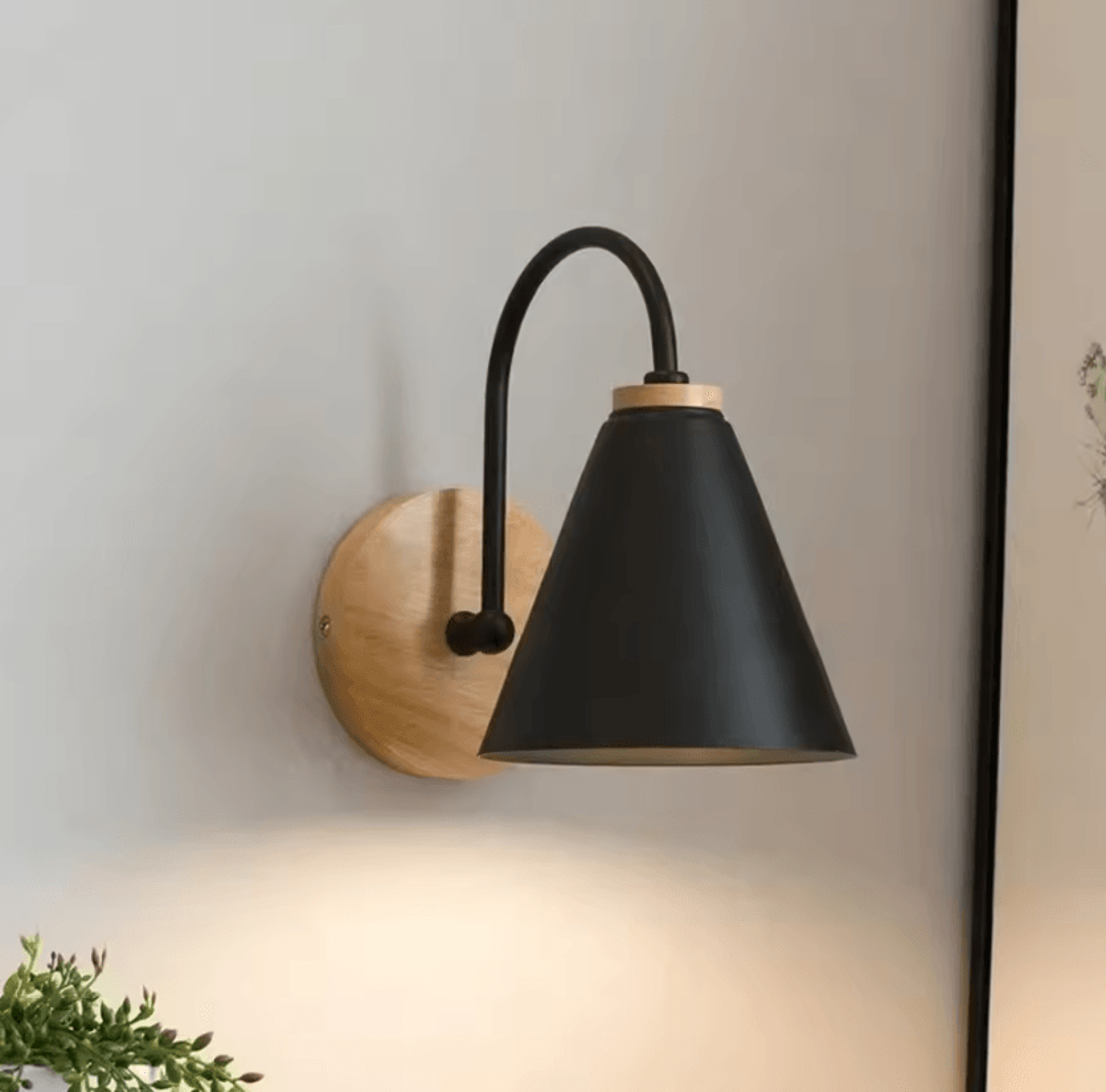 nordic curved wall lamp modern black white bedside sconce for bedroom hallway and living room