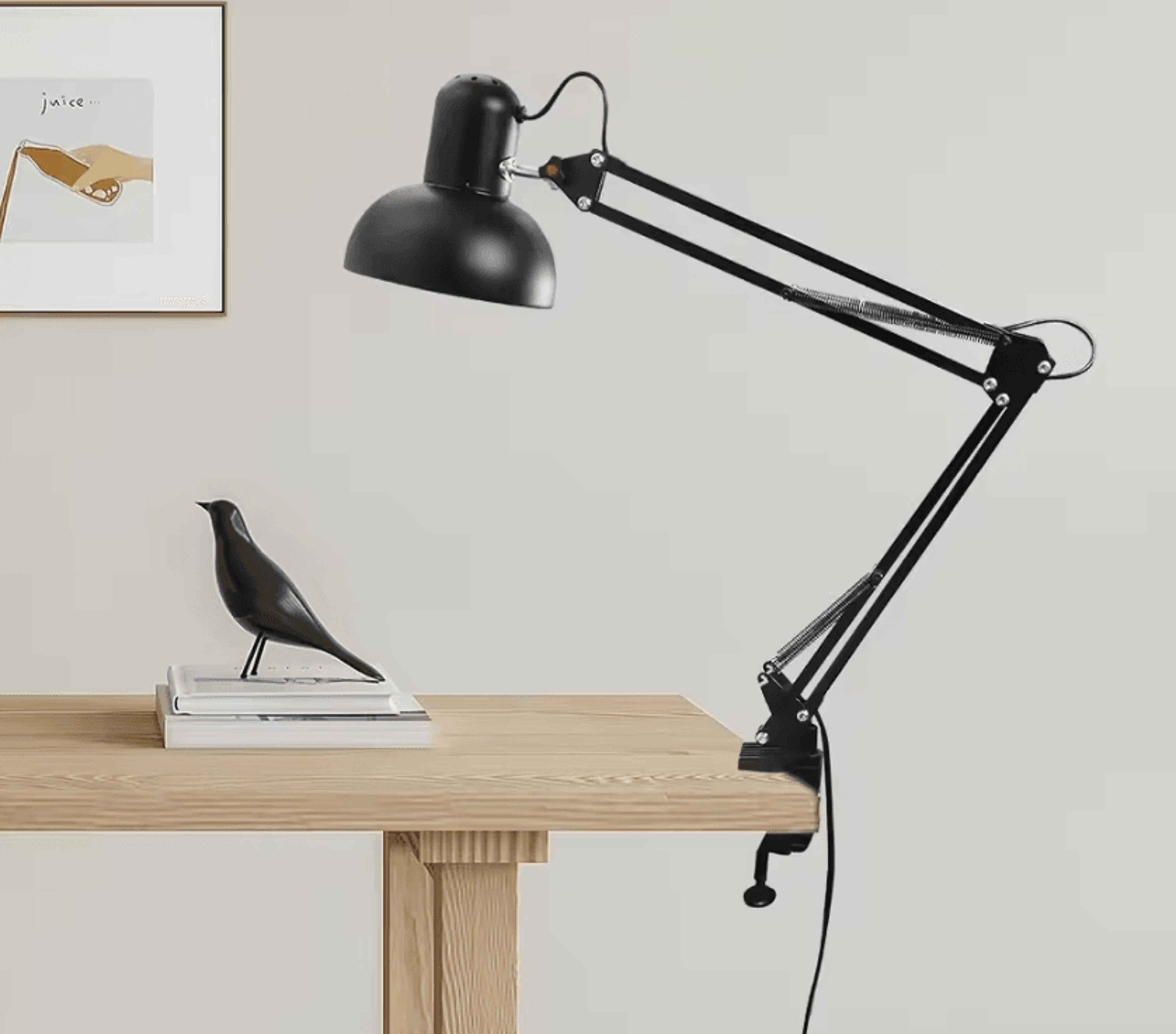 foldable telescopic clip on reading lamp eye comfort desk light for bedroom office and study