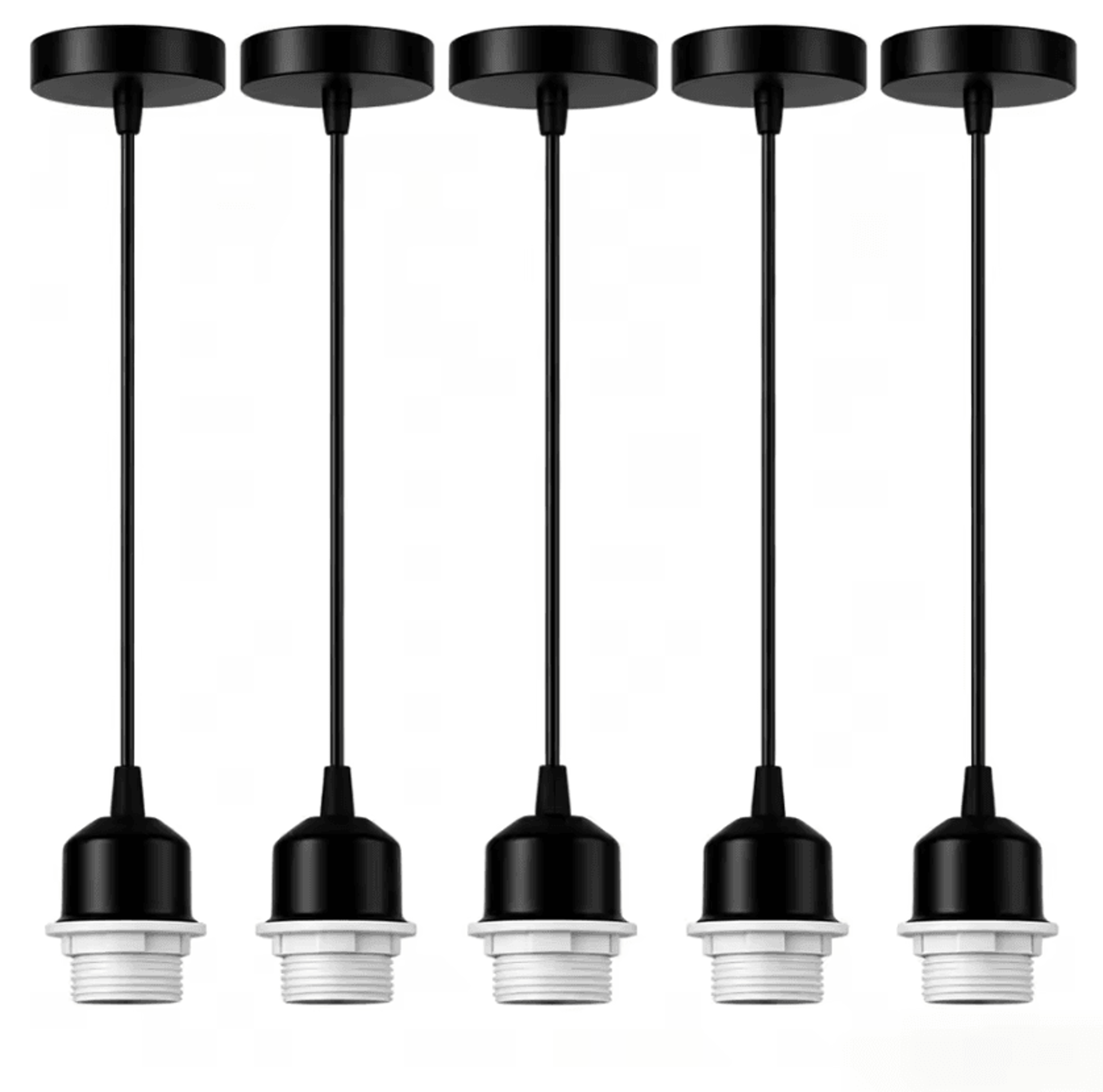 modern metal e27 pendant lamp holder with 1.5m braided cable and lock ring black white gold ceiling light fitting