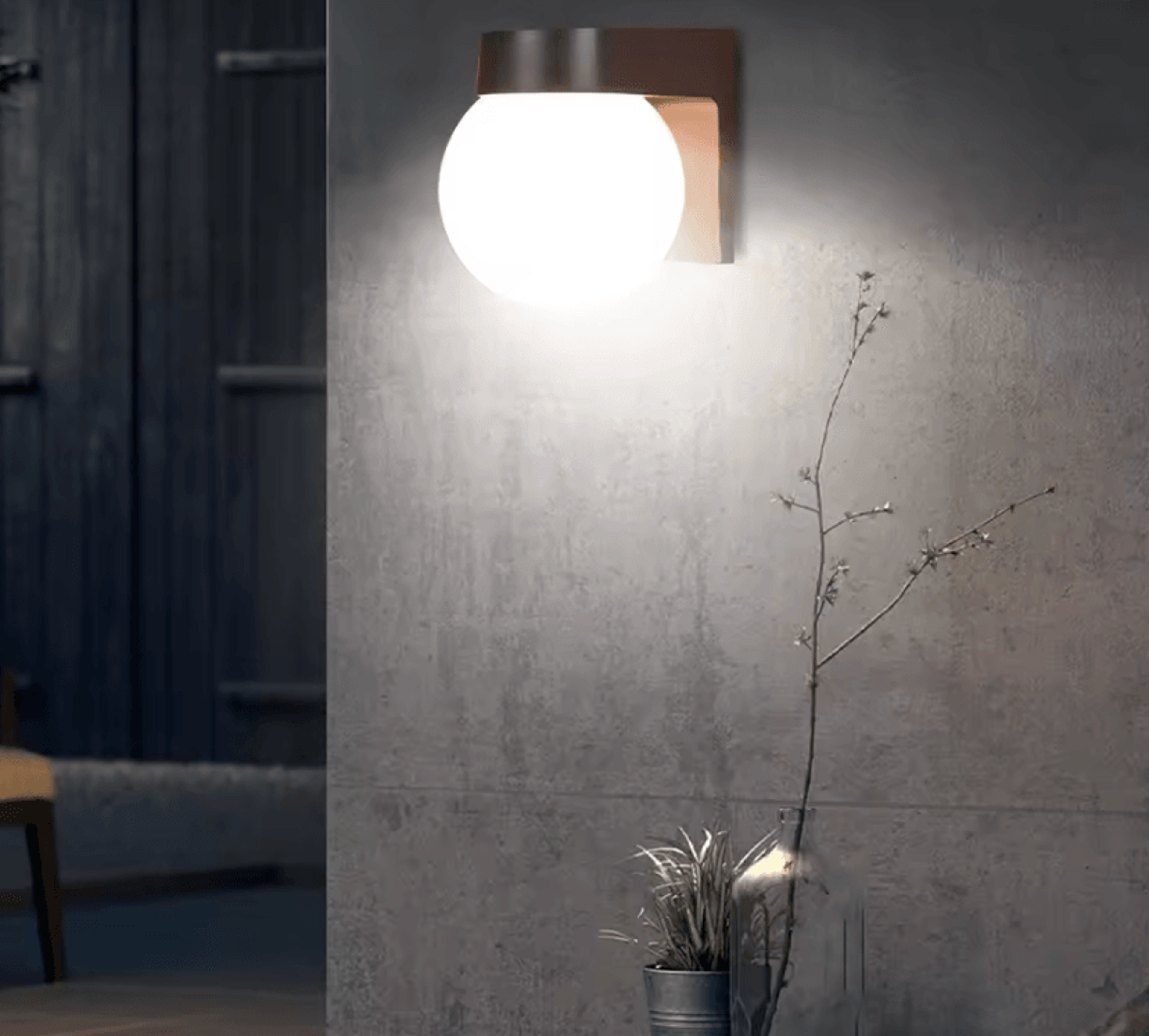 modern spherical led wall lamp with milky white acrylic shade for living room dining room and outdoor decor
