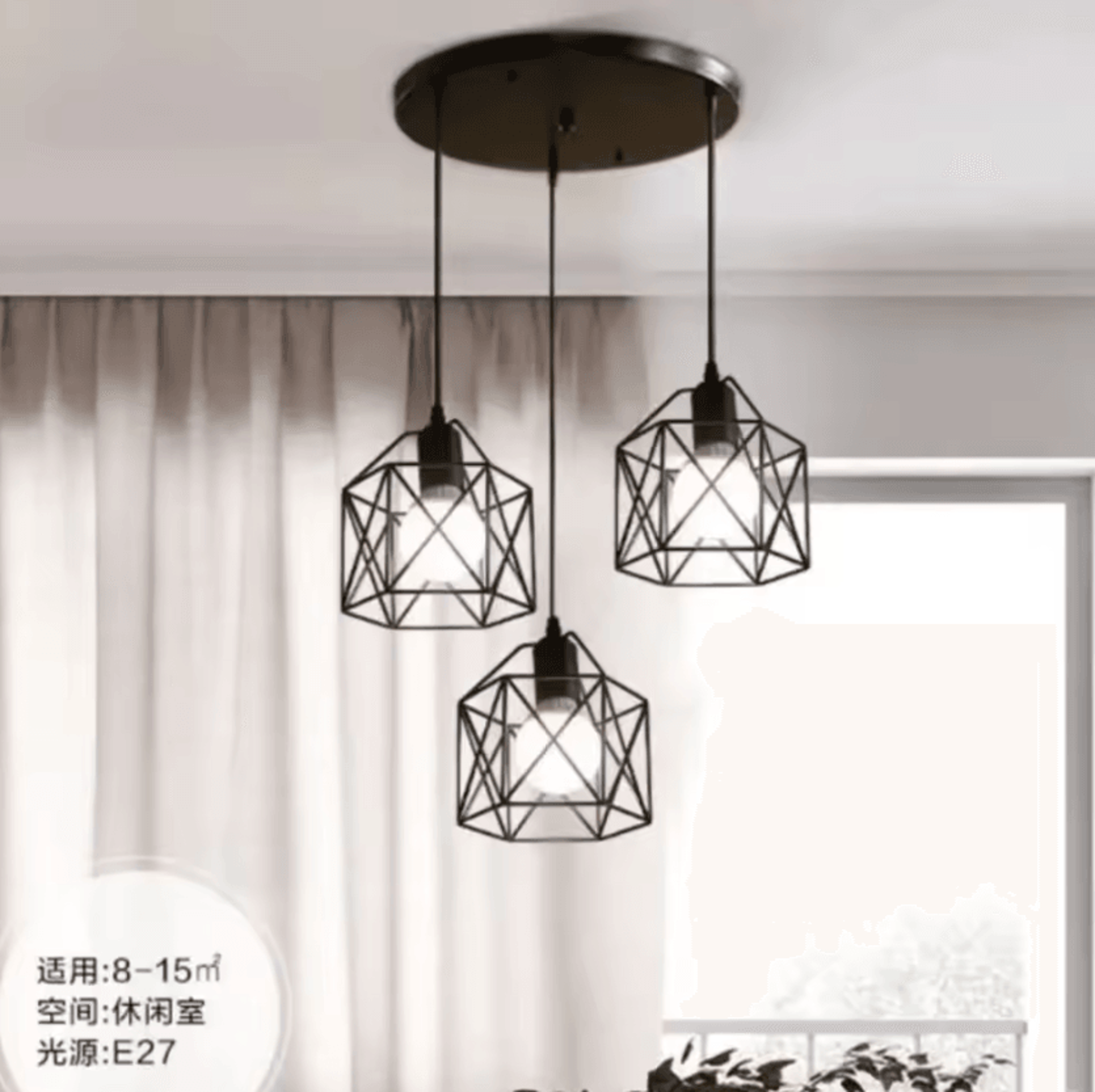 industrial black pendant light 1/3 head adjustable minimalist hanging ceiling lamp for kitchen island and bedroom