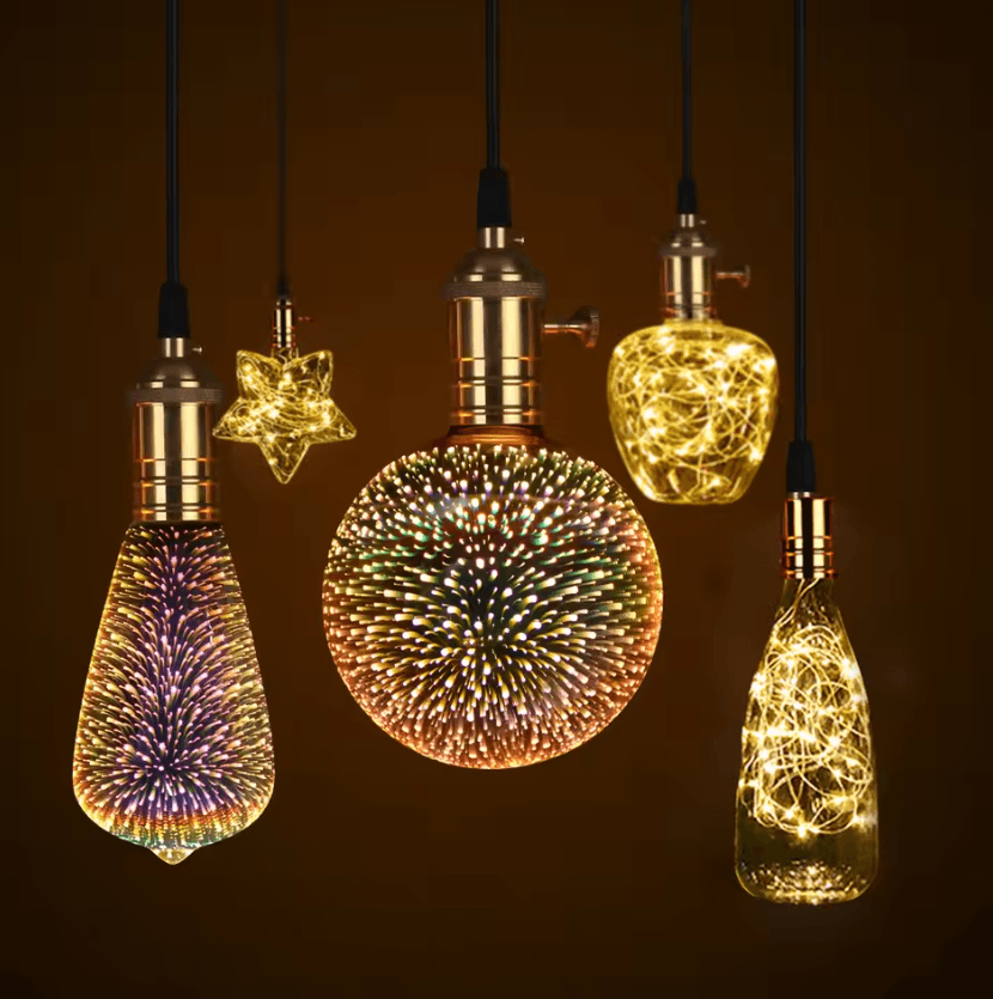 vintage 3d star led light bulb e27 4w decorative ambient lamp for christmas party and home lighting