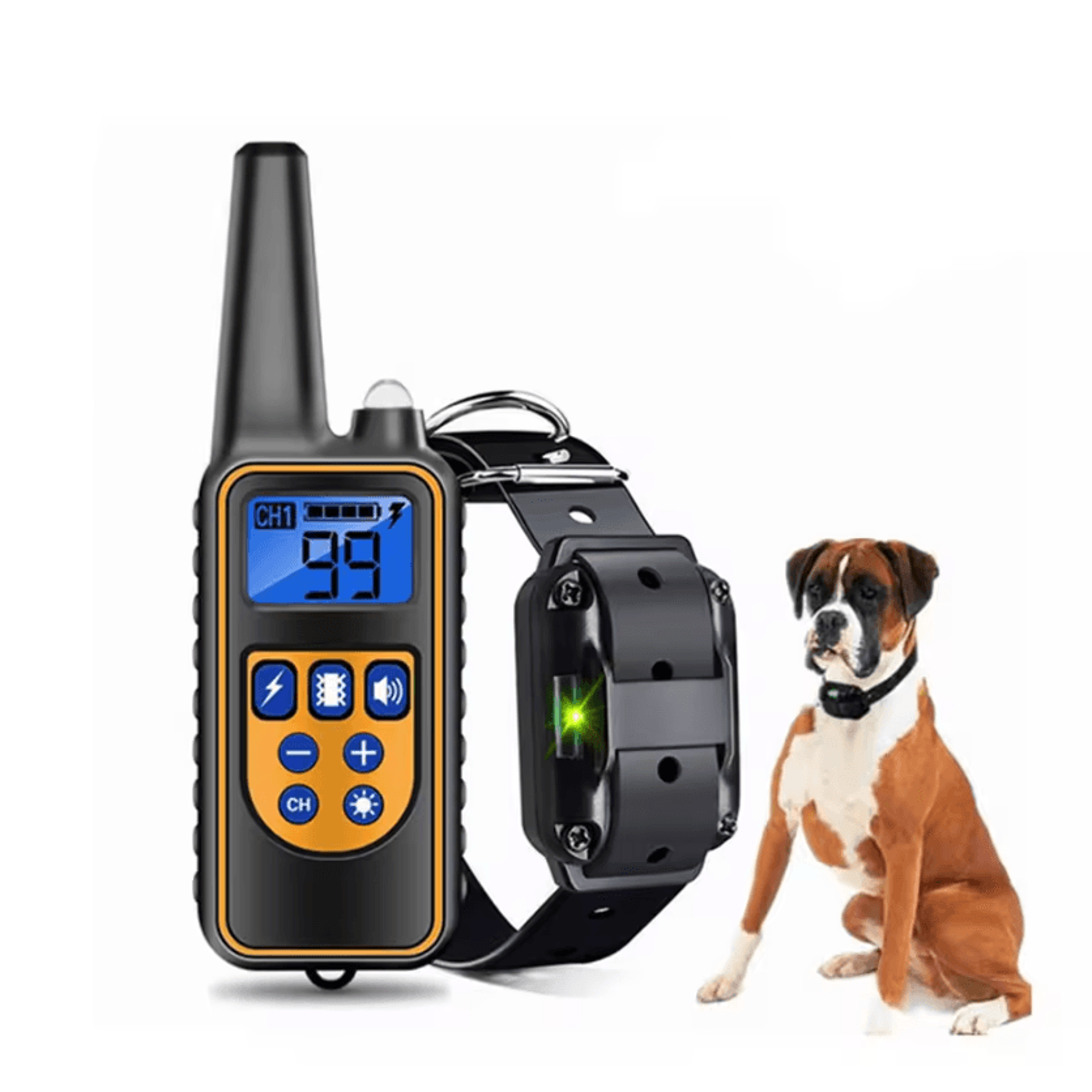 waterproof rechargeable dog training collar with remote control lcd display for bark control and obedience training