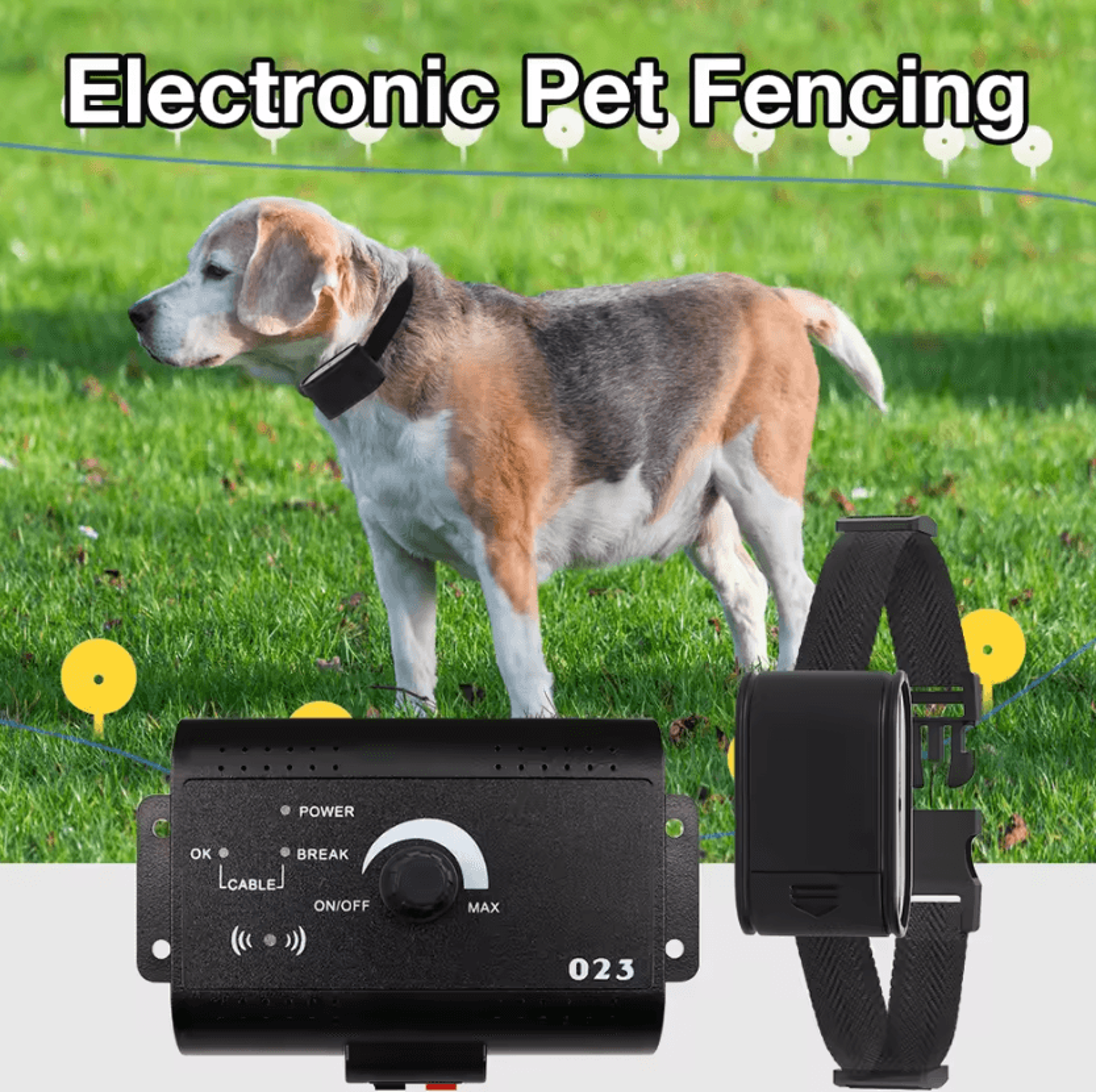 wireless electric dog fence system outdoor pet boundary training collar with remote control and beep warning