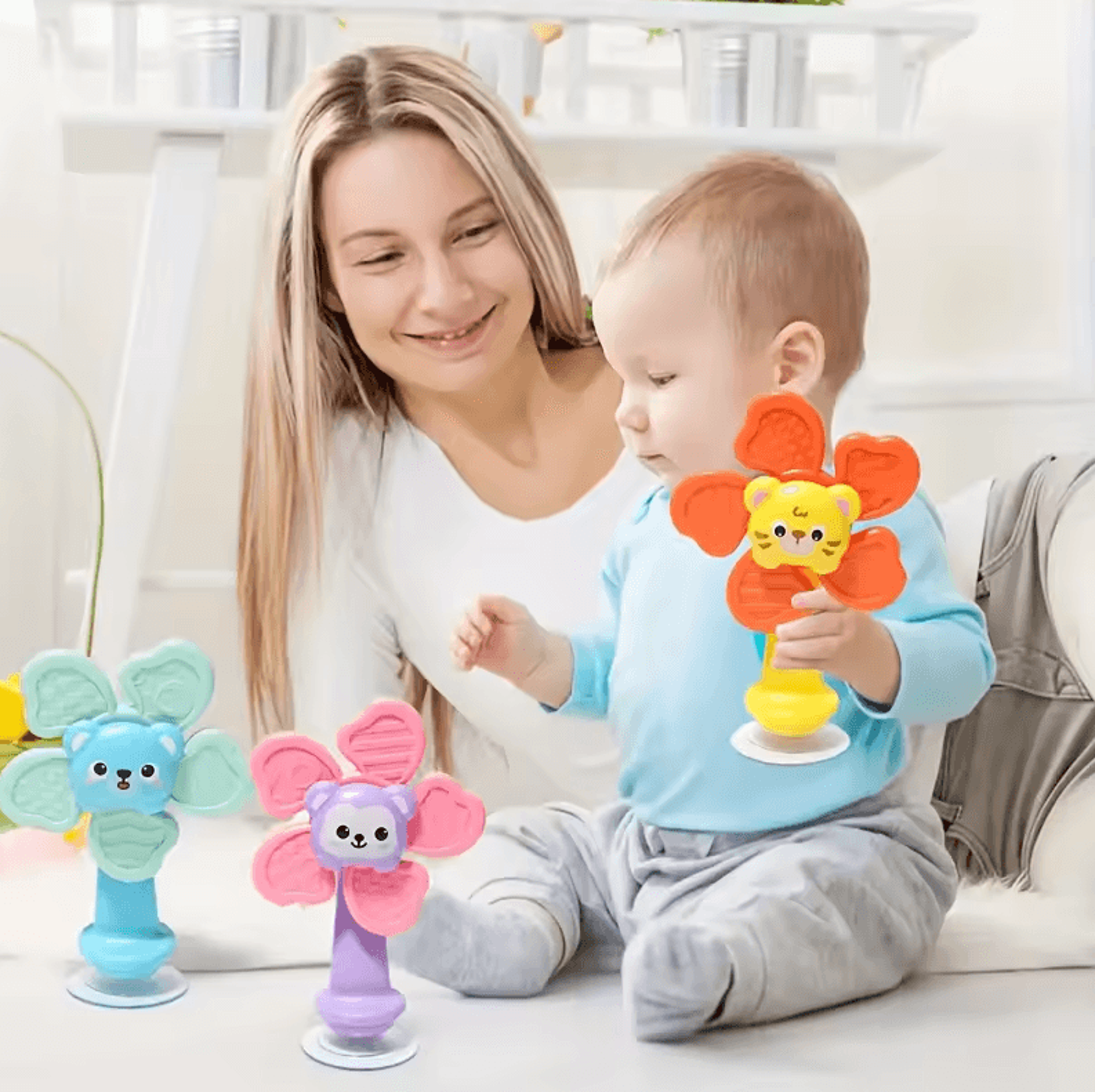 baby sensory suction spinner toy calming fidget toy for infants and toddlers