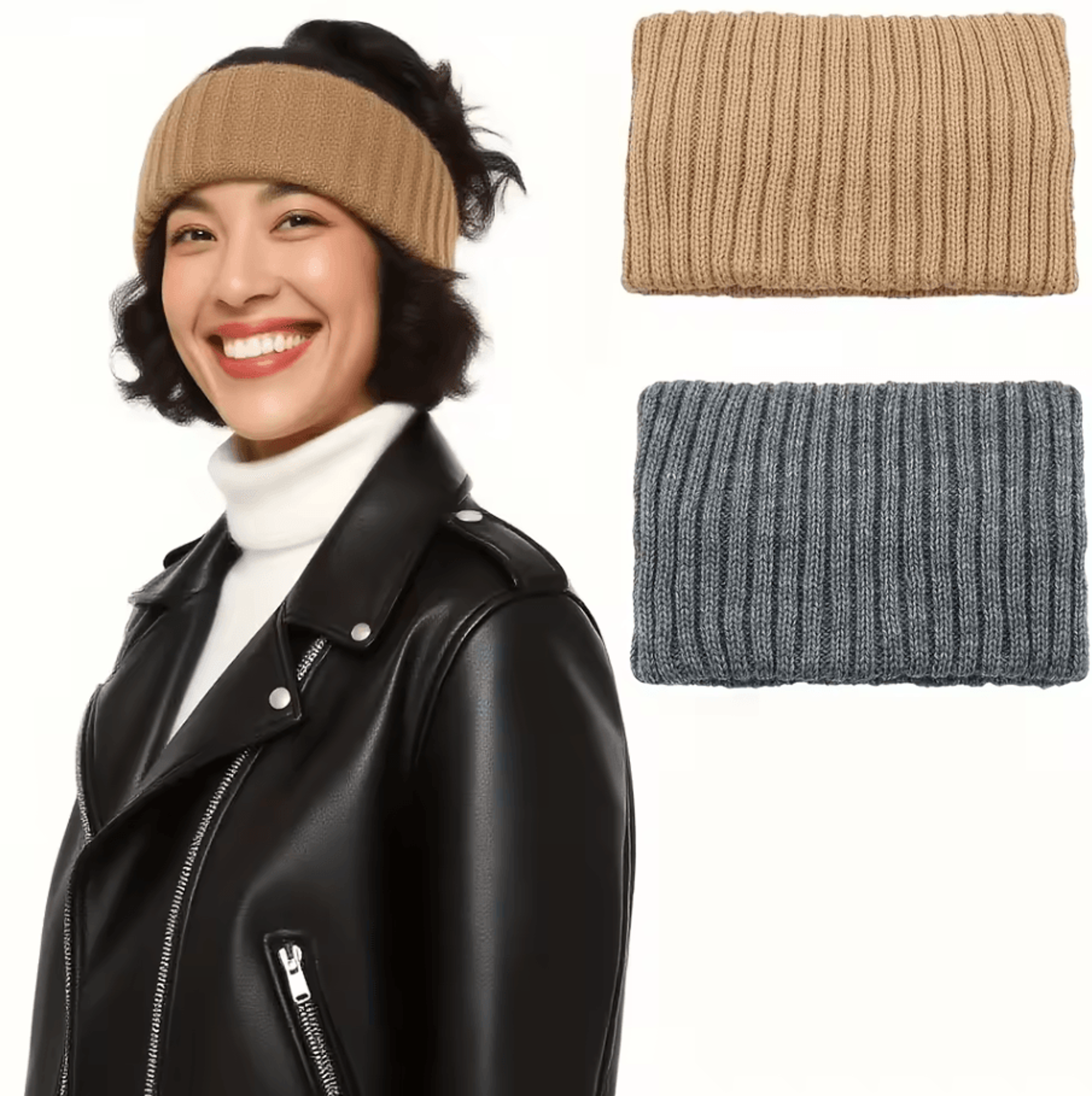 winter neck warmer scarf thick warm elastic convertible headband accessory