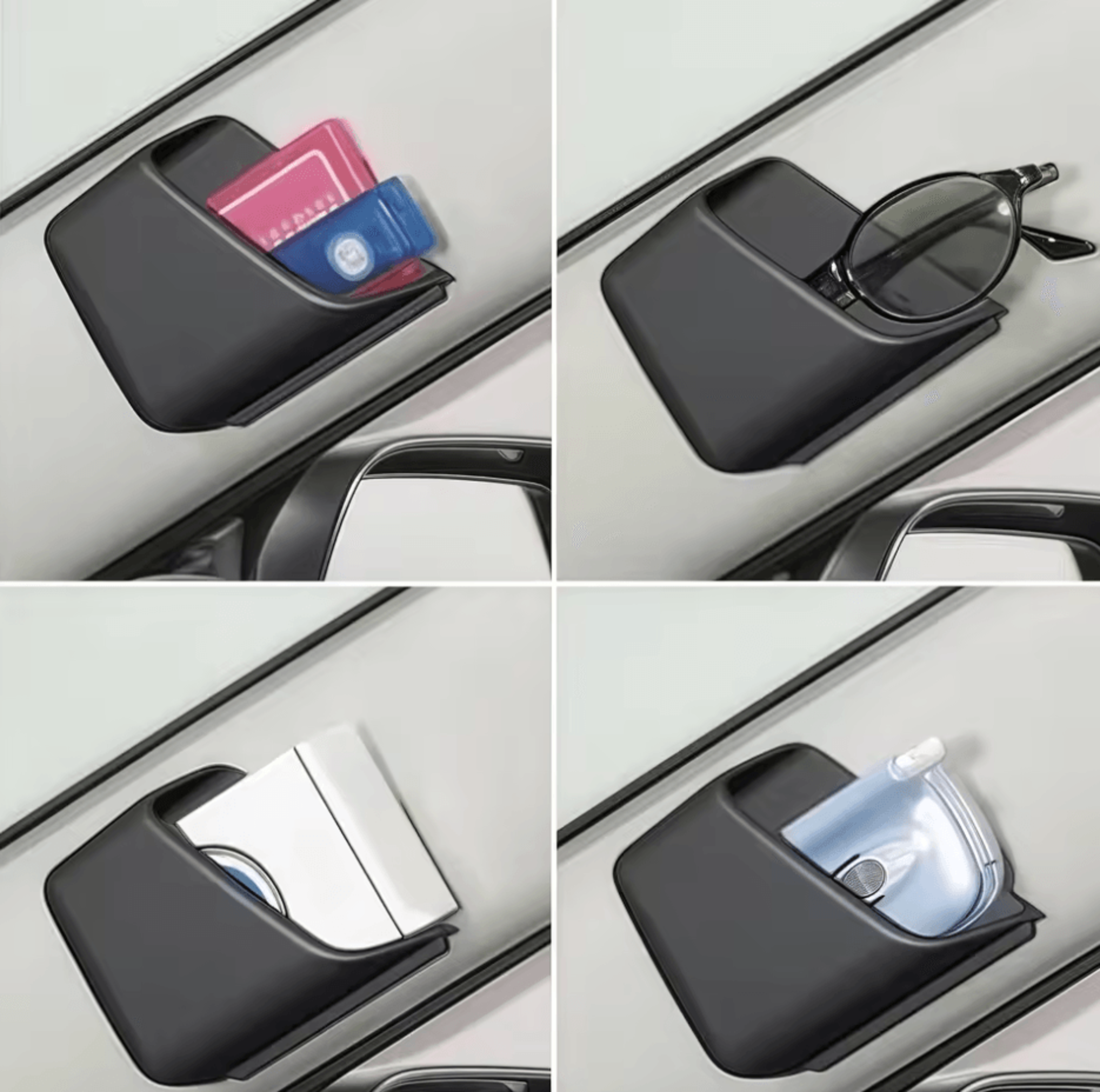 anti-slip car phone and glasses organizer dual compartment vehicle interior storage holder