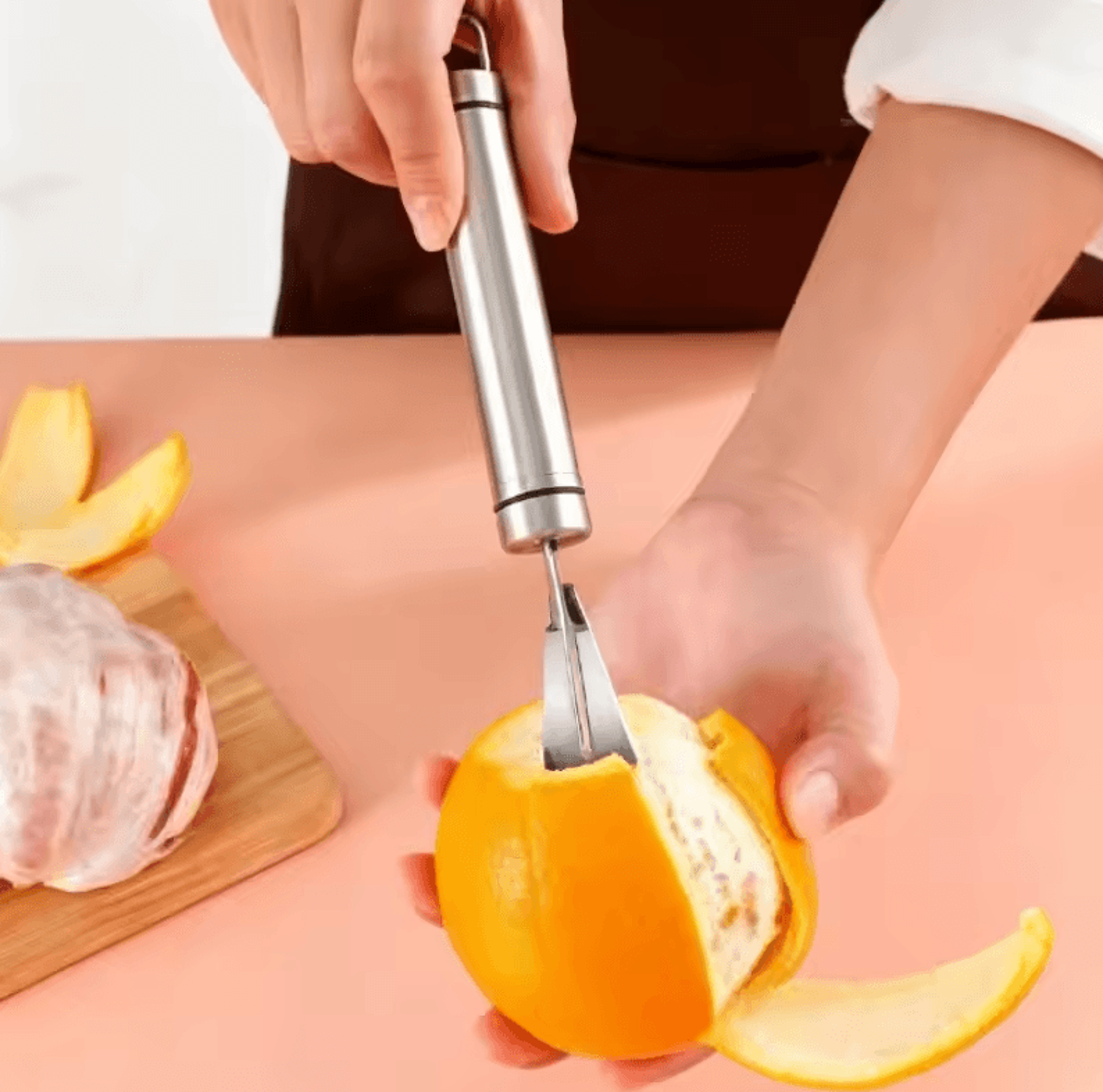 stainless steel citrus peeler and cutter orange lemon peeler tool with handle
