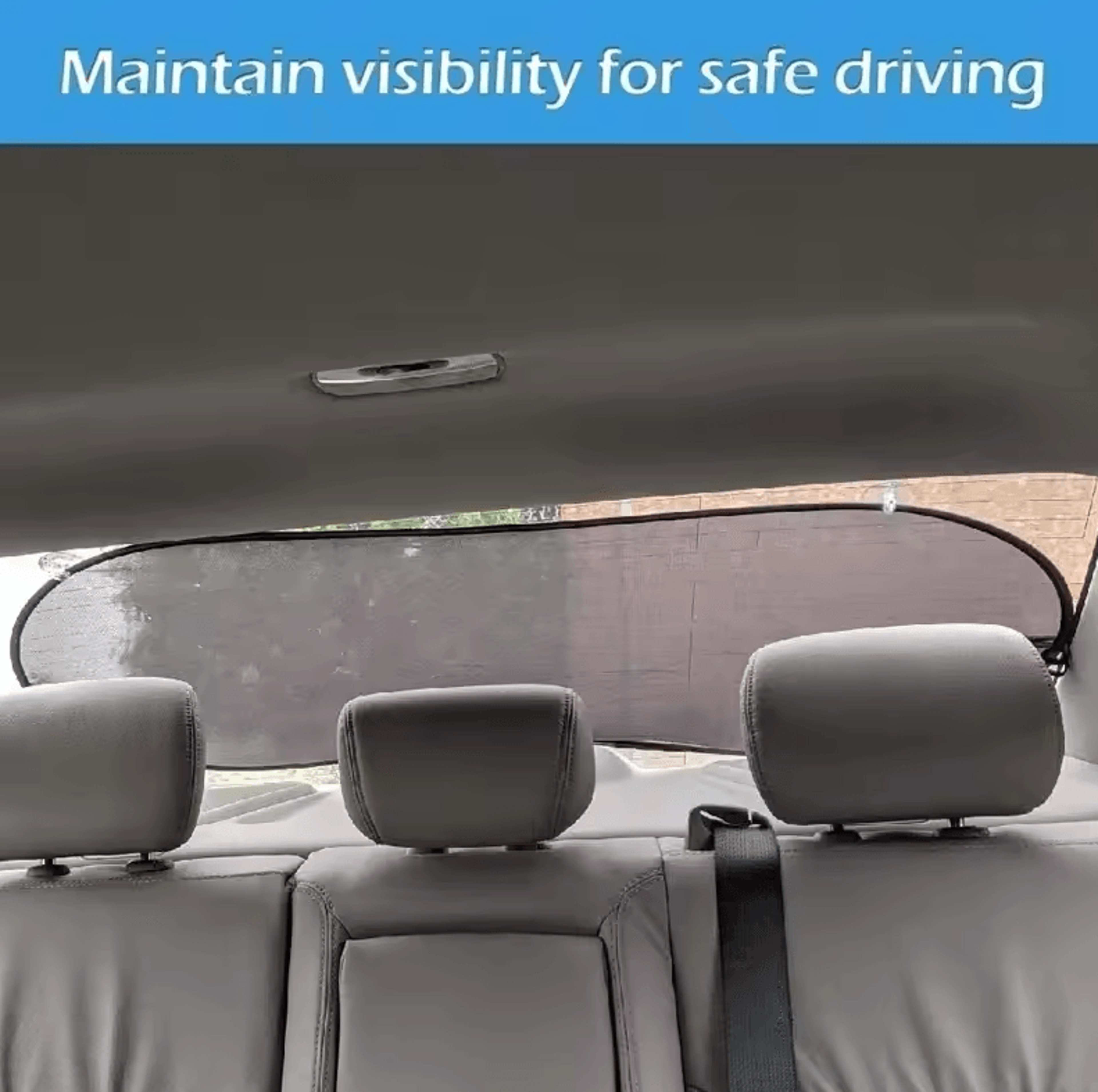 universal folding rear window sunshade uv protection auto mesh visor with suction cups (39.4in by 19.7in)