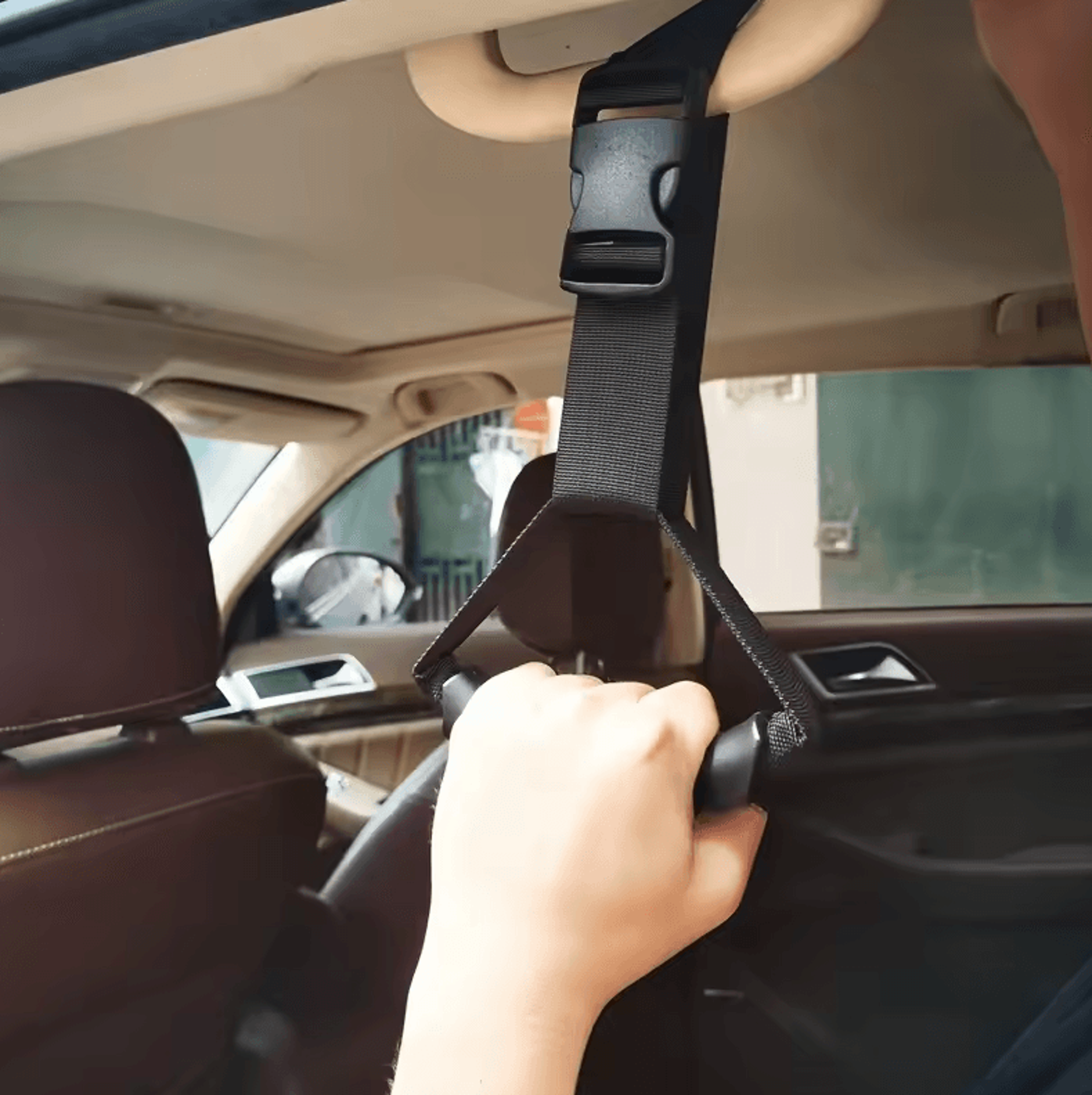 adjustable car door handle assist strap ergonomic grip for elderly & disabled