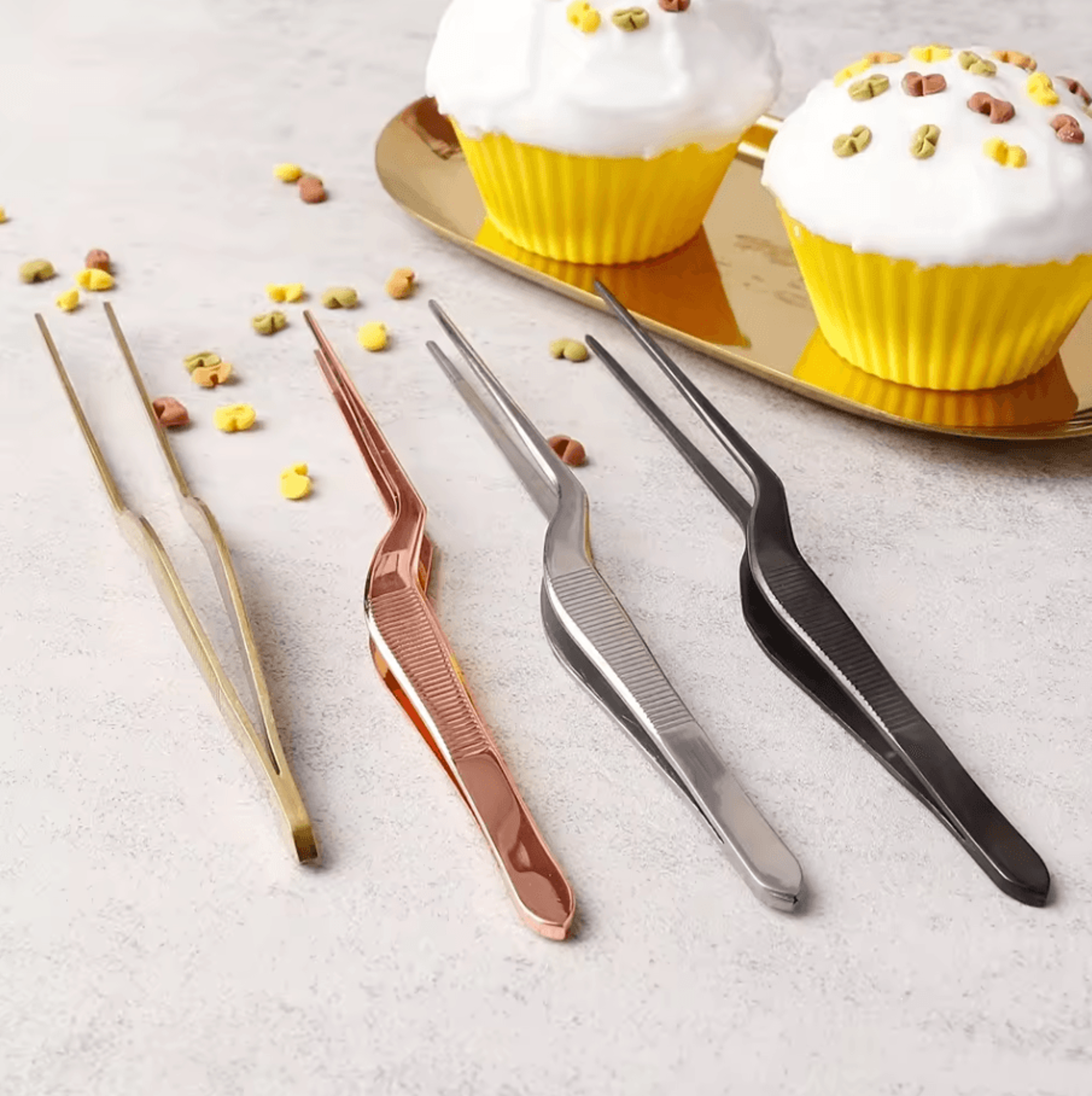 stainless steel cake decorating tweezers pastry tool food grade kitchen tongs
