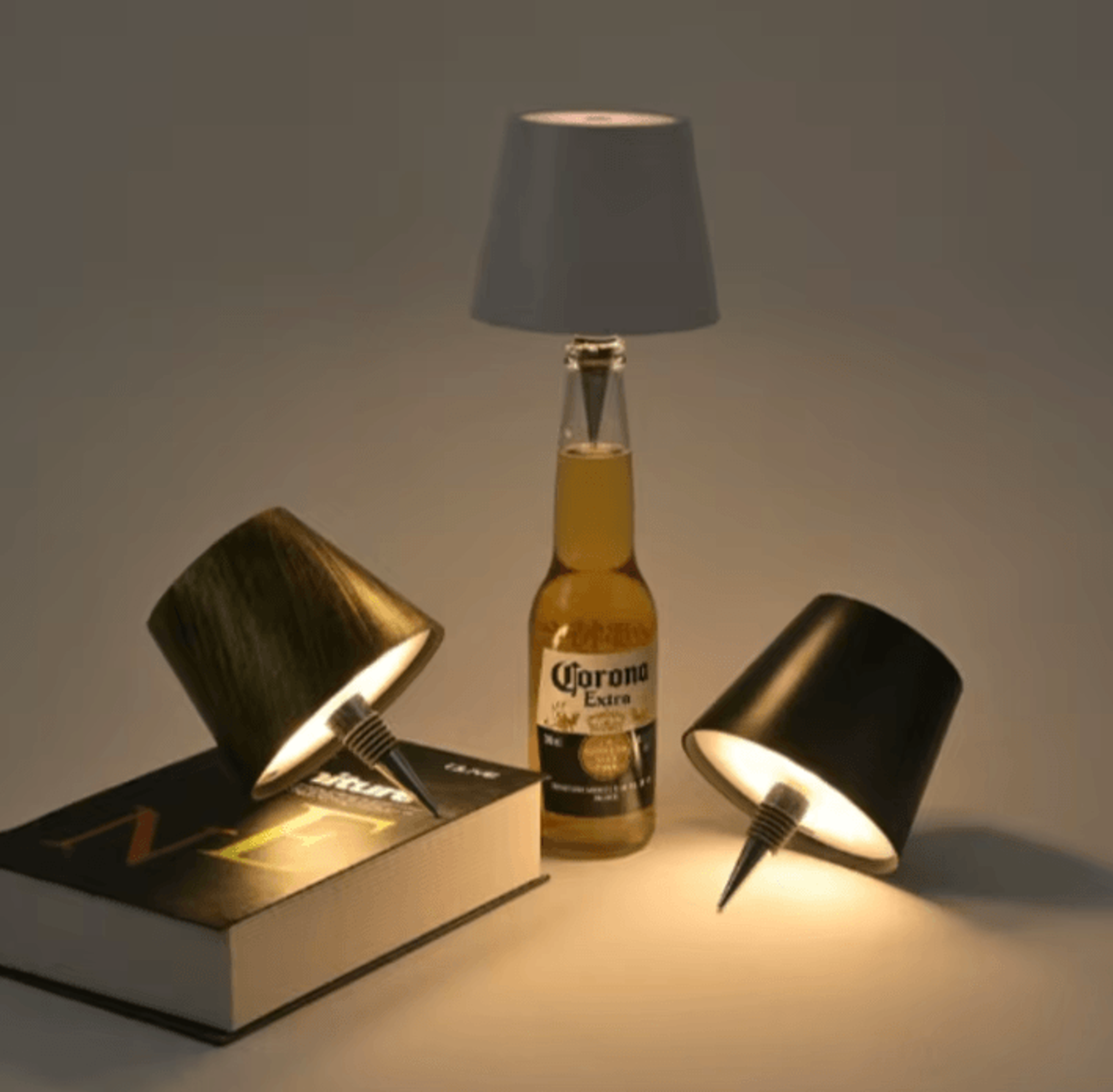 rechargeable glass bottle light – wireless ambient lamp with touch control