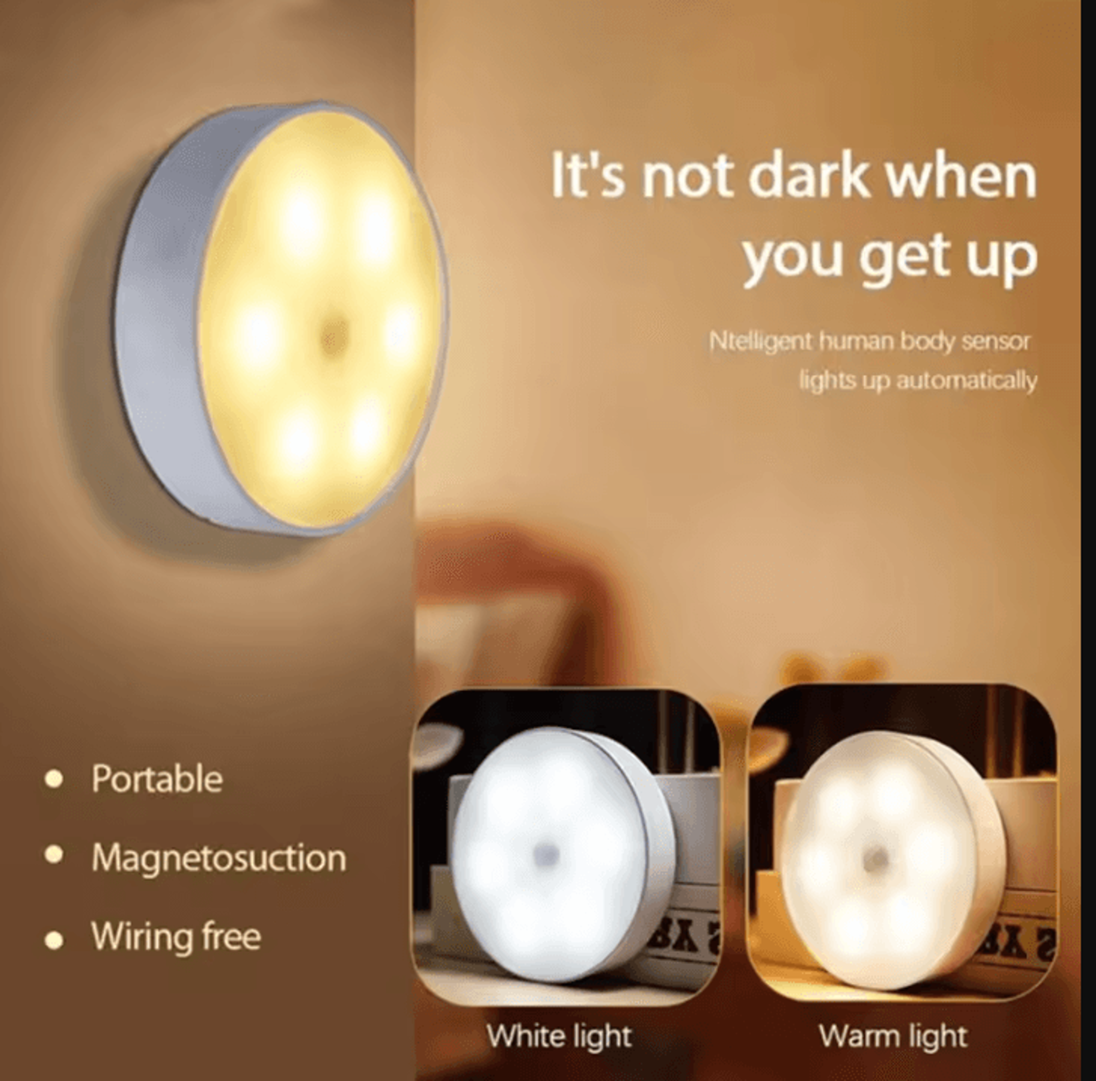 usb motion sensor night light – rechargeable wireless pir led lamp