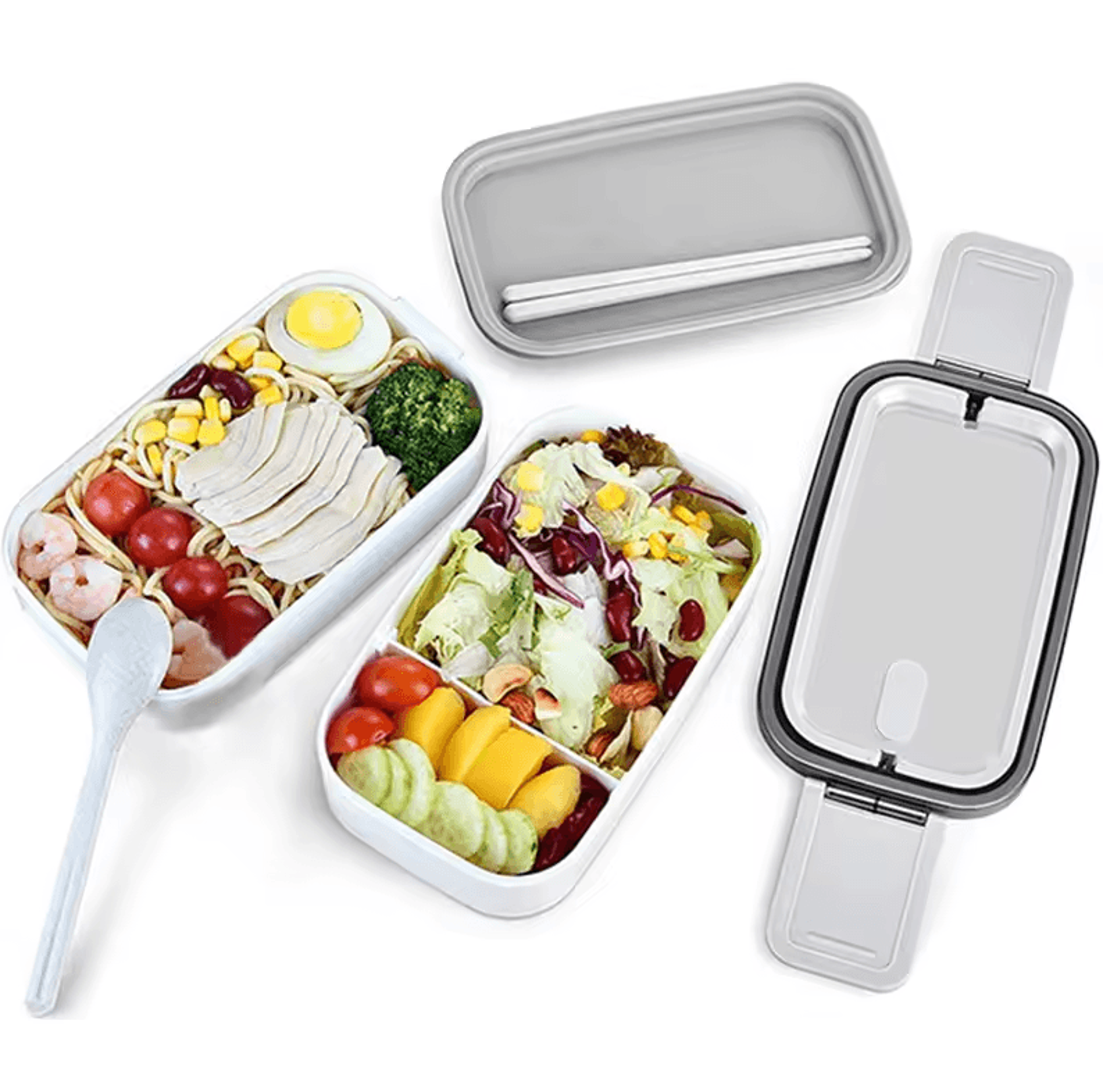 stackable bento lunch box with handle japanese lunch box kit with spoon & chopstick lunch containers storage box for ki