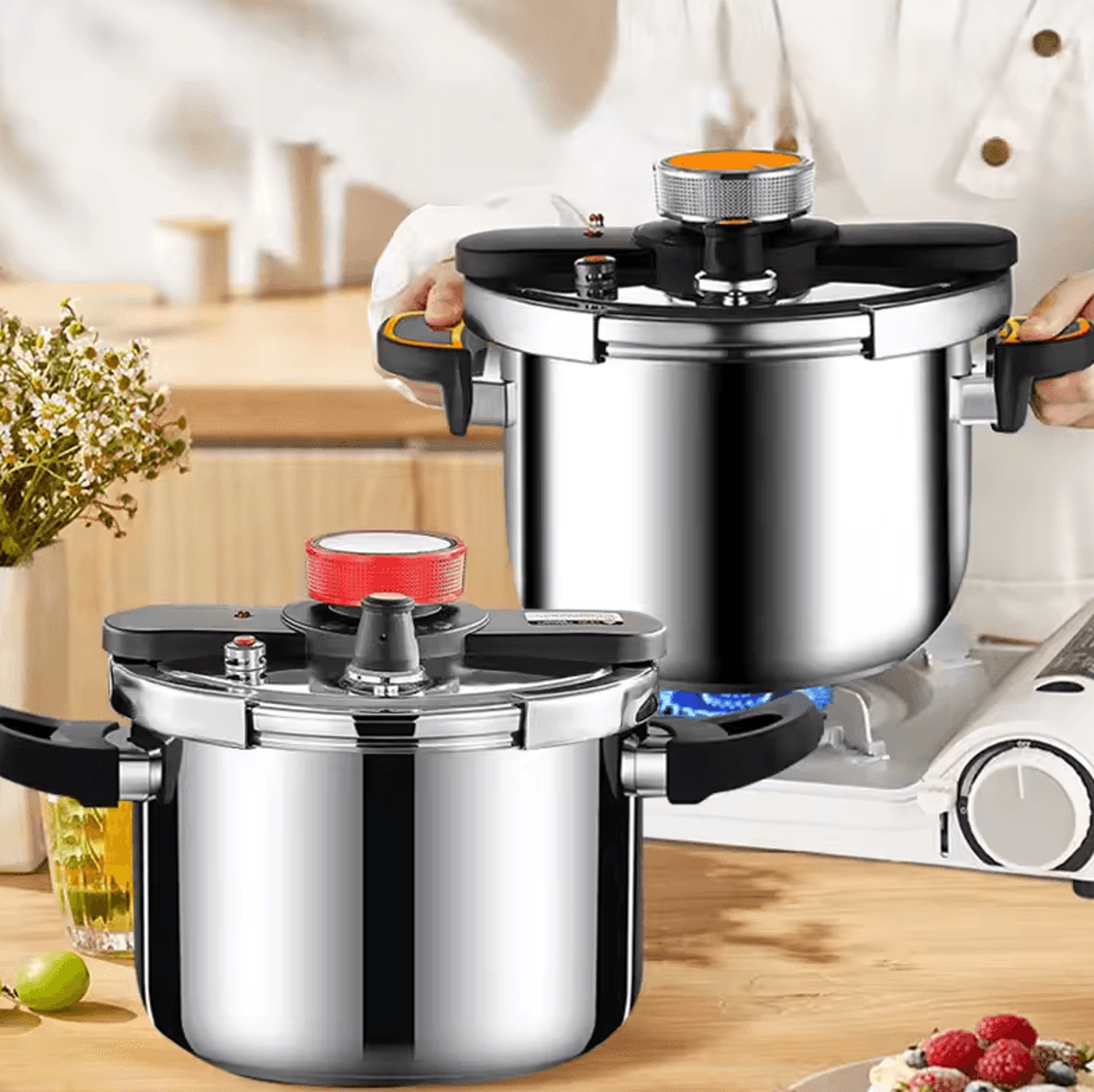 stainless steel pressure cooker – 4 l/6 l explosion-proof induction compatible cooking pot