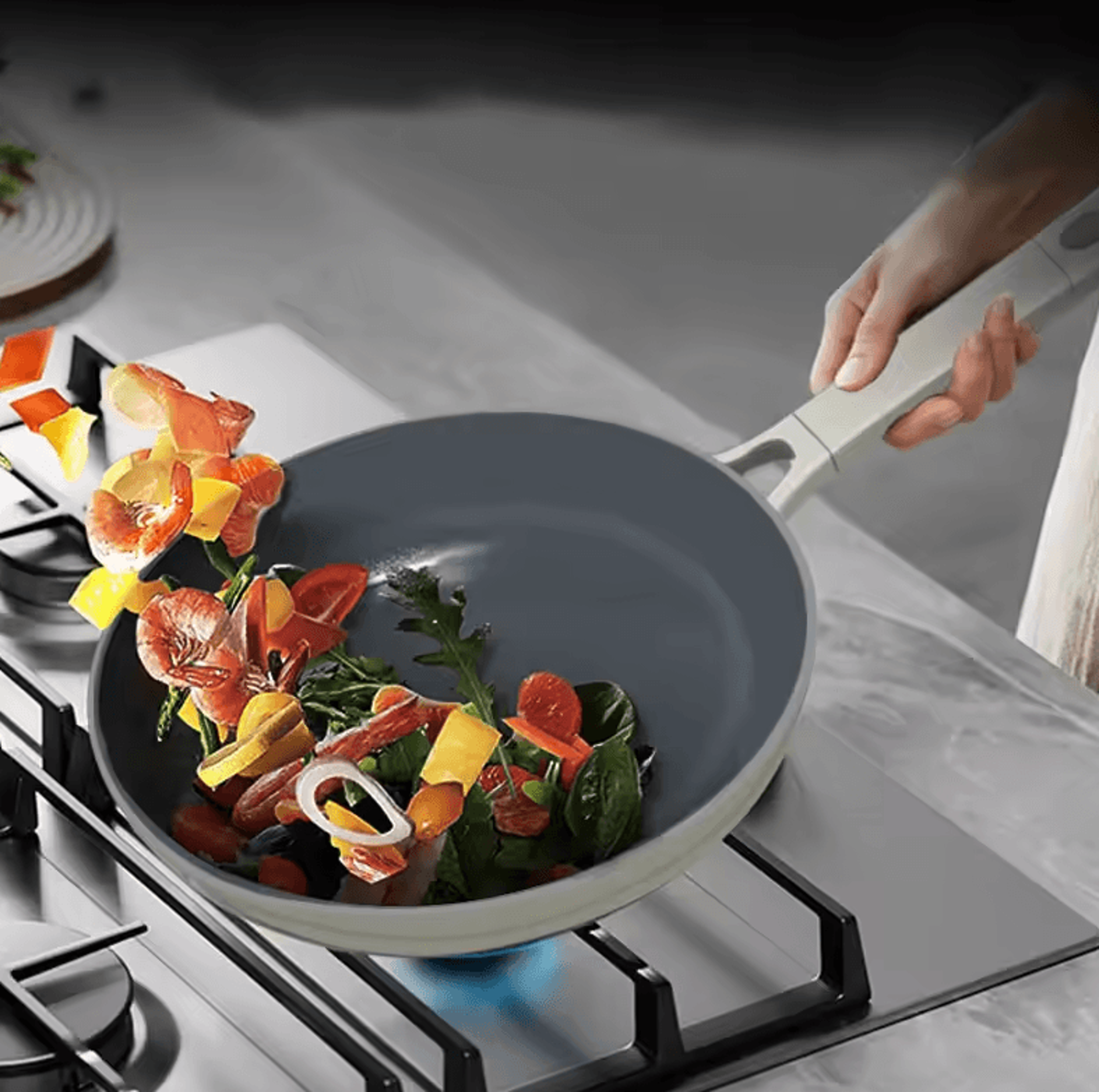 nonstick ceramic egg omelet frying pan – healthy kitchen skillet for pancakes & more