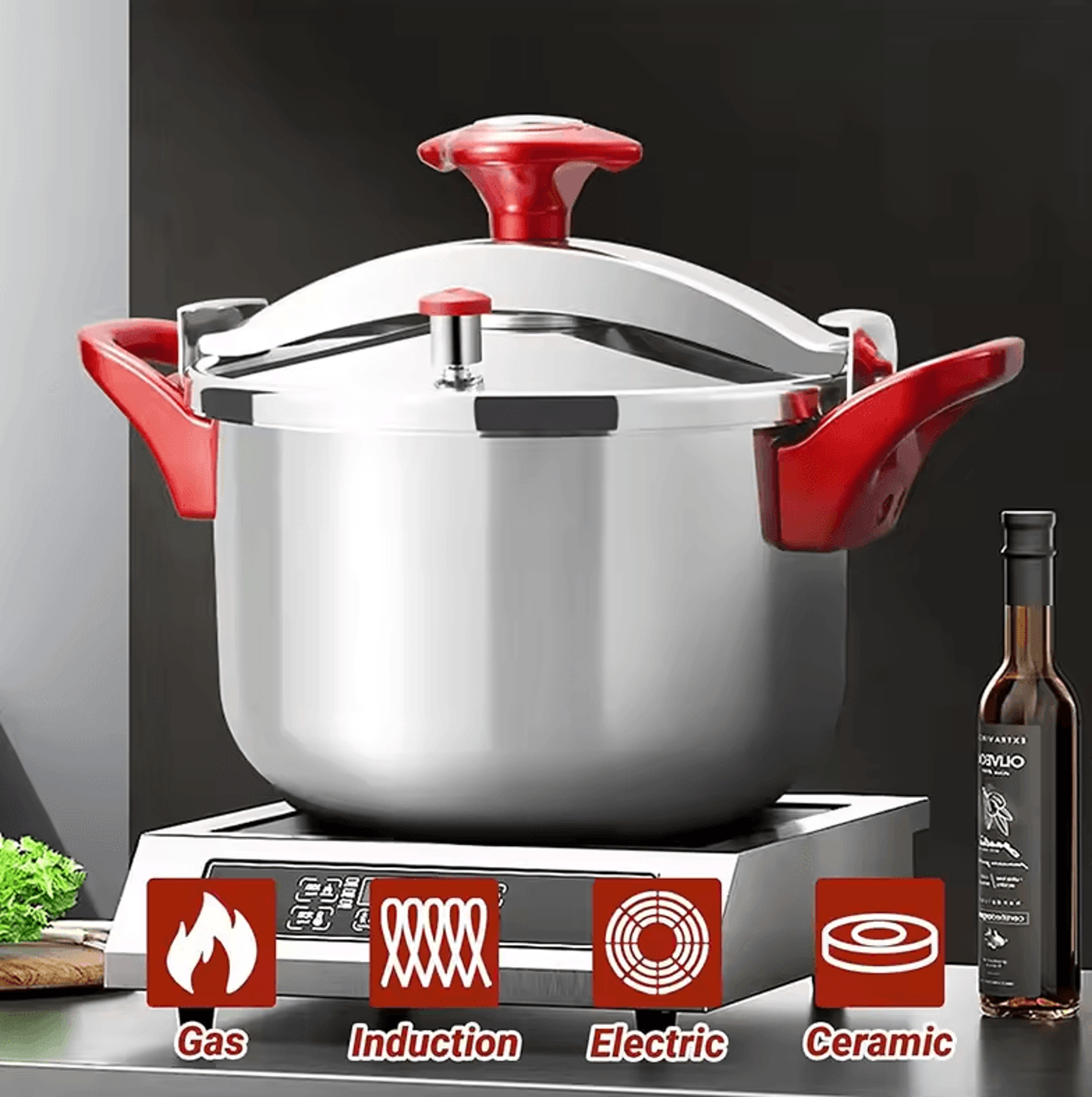 premium stainless steel pressure cooker – 3l/6l/8l large capacity cooker