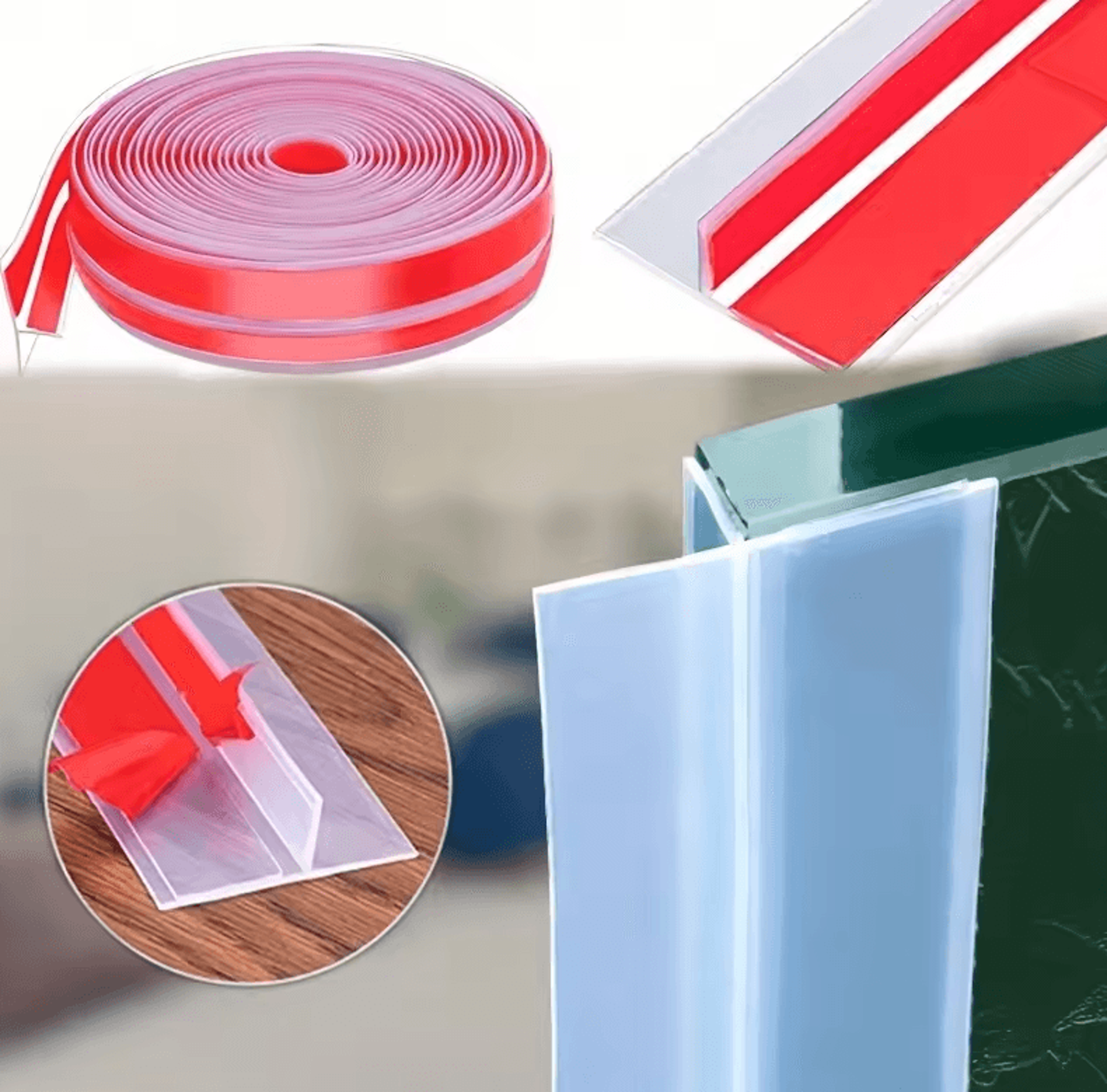 high-quality silicone t-shaped windproof sealing strip – transparent door & glass gap seal