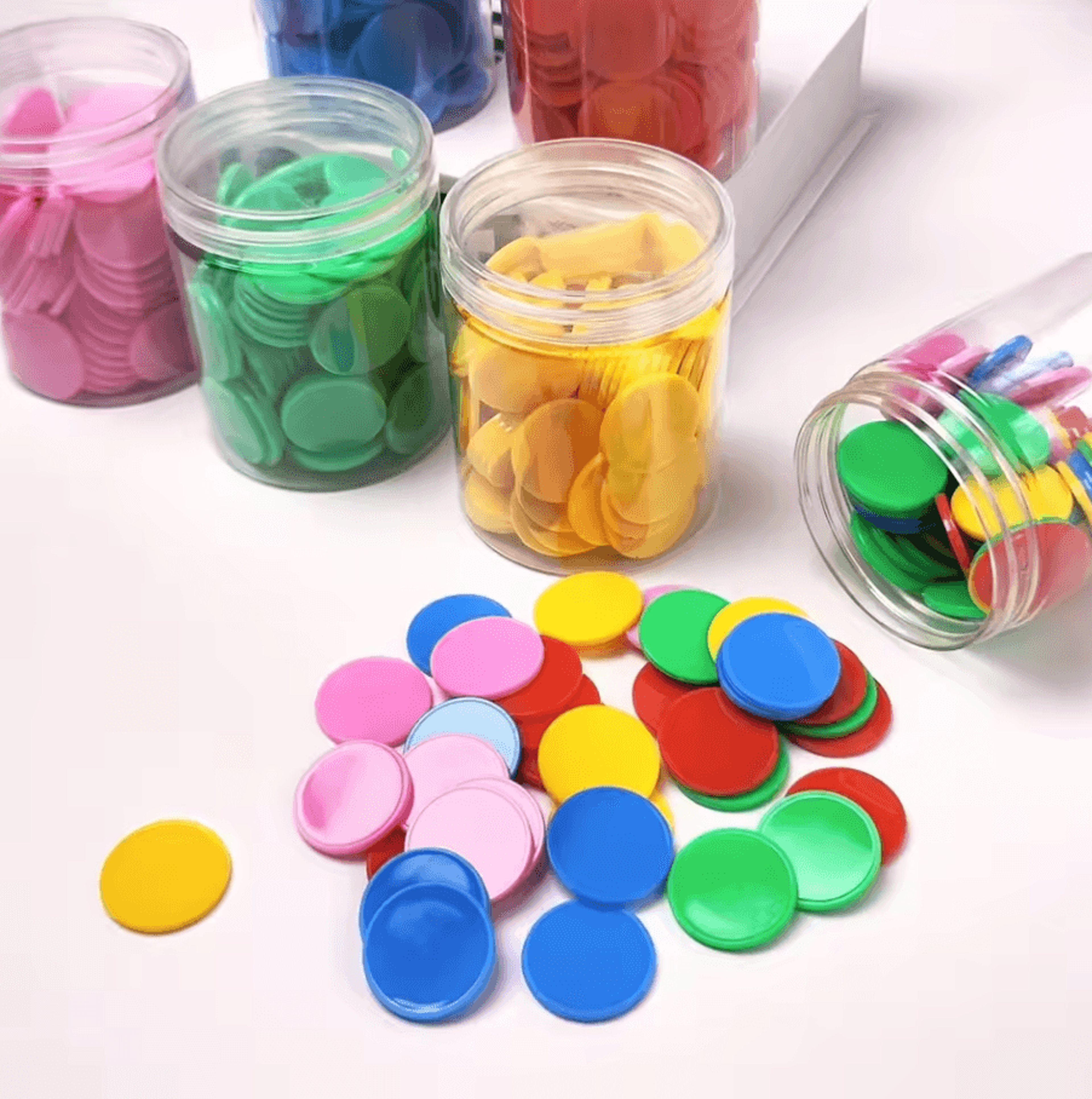 multi-color plastic counting chips – 100 pcs interactive math learning aids