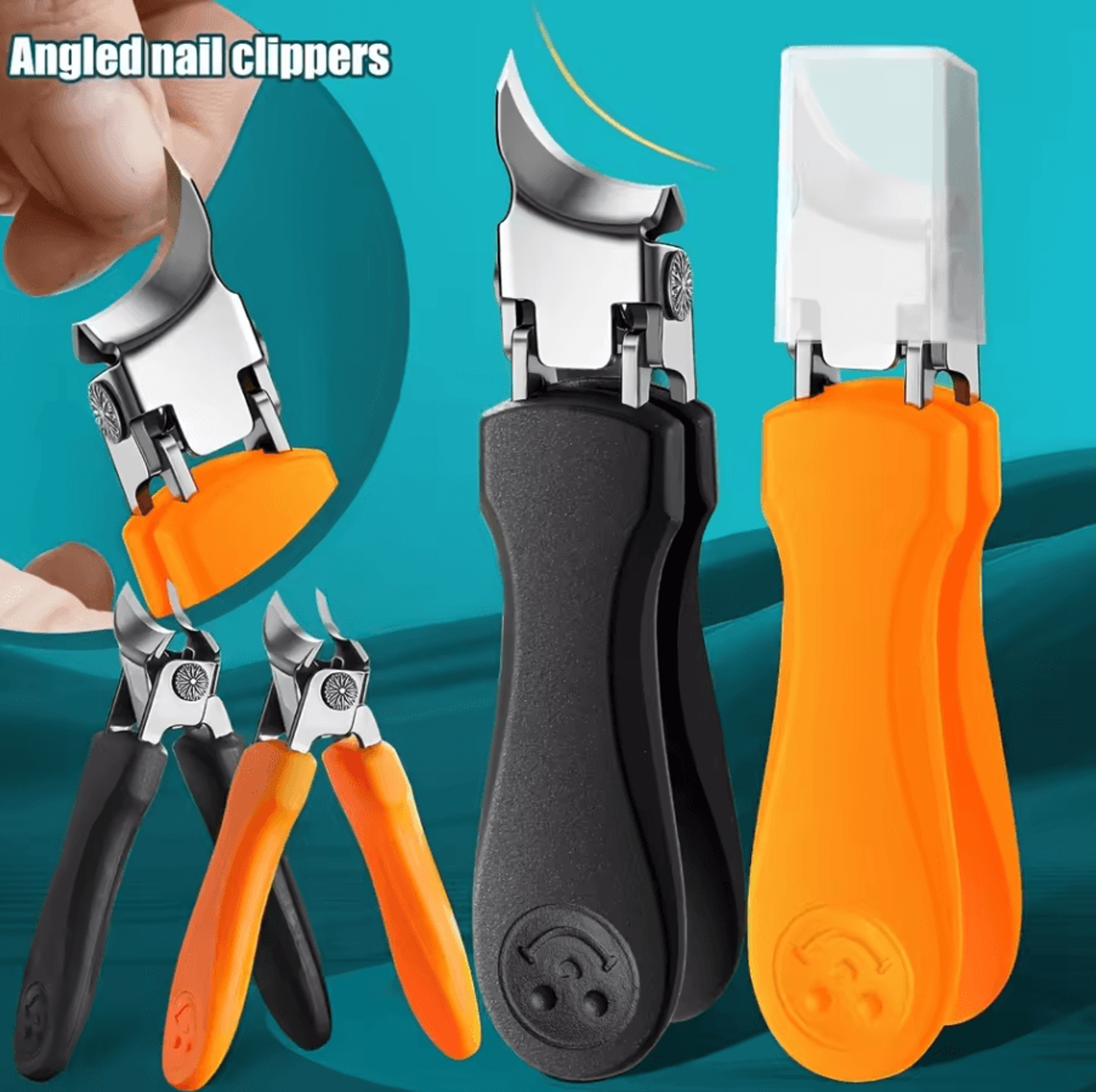 professional nail clippers for thick & hard toenails – ergonomic splash-proof design