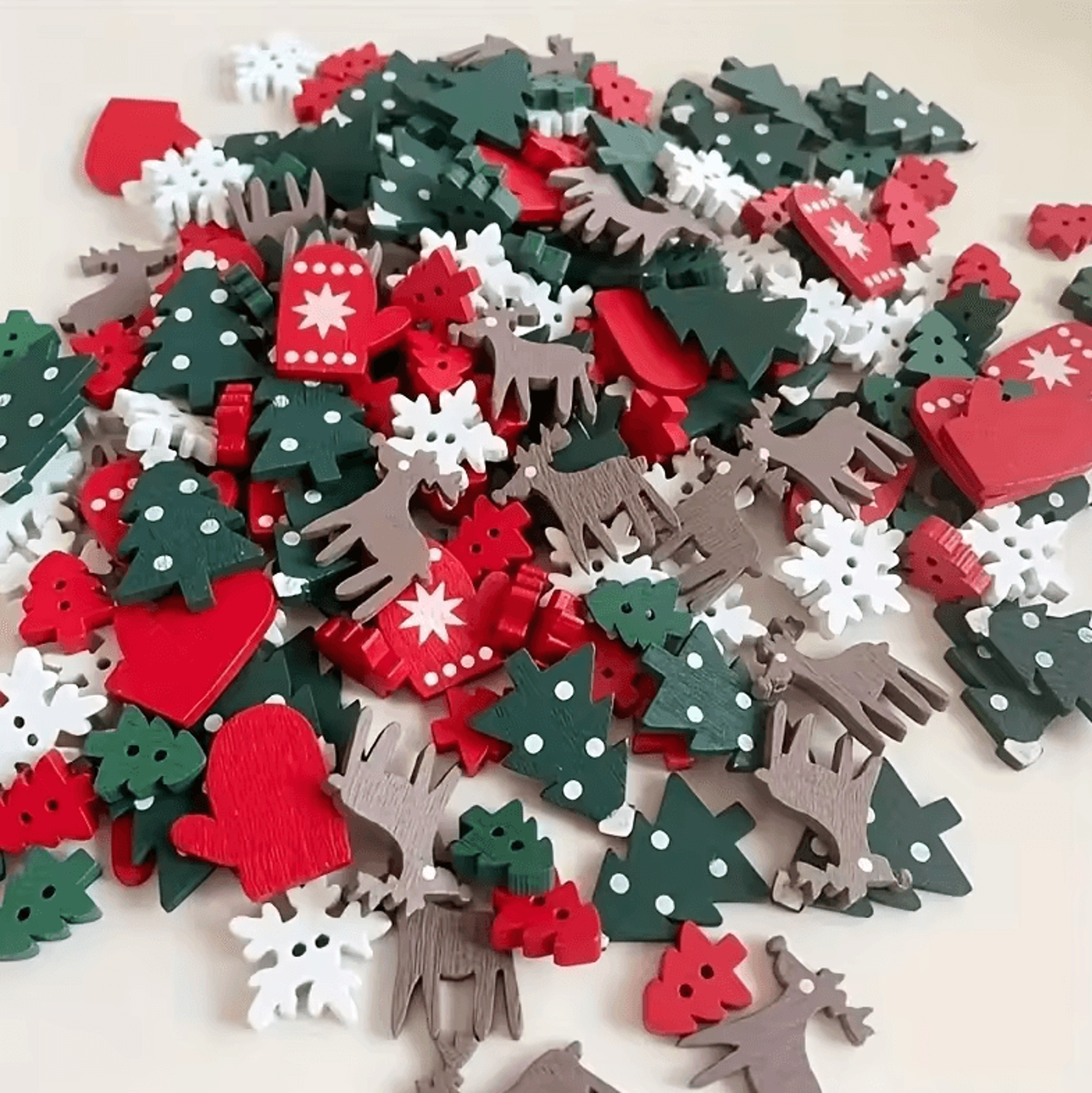christmas wooden buttons – decorative wooden craft shapes for diy projects