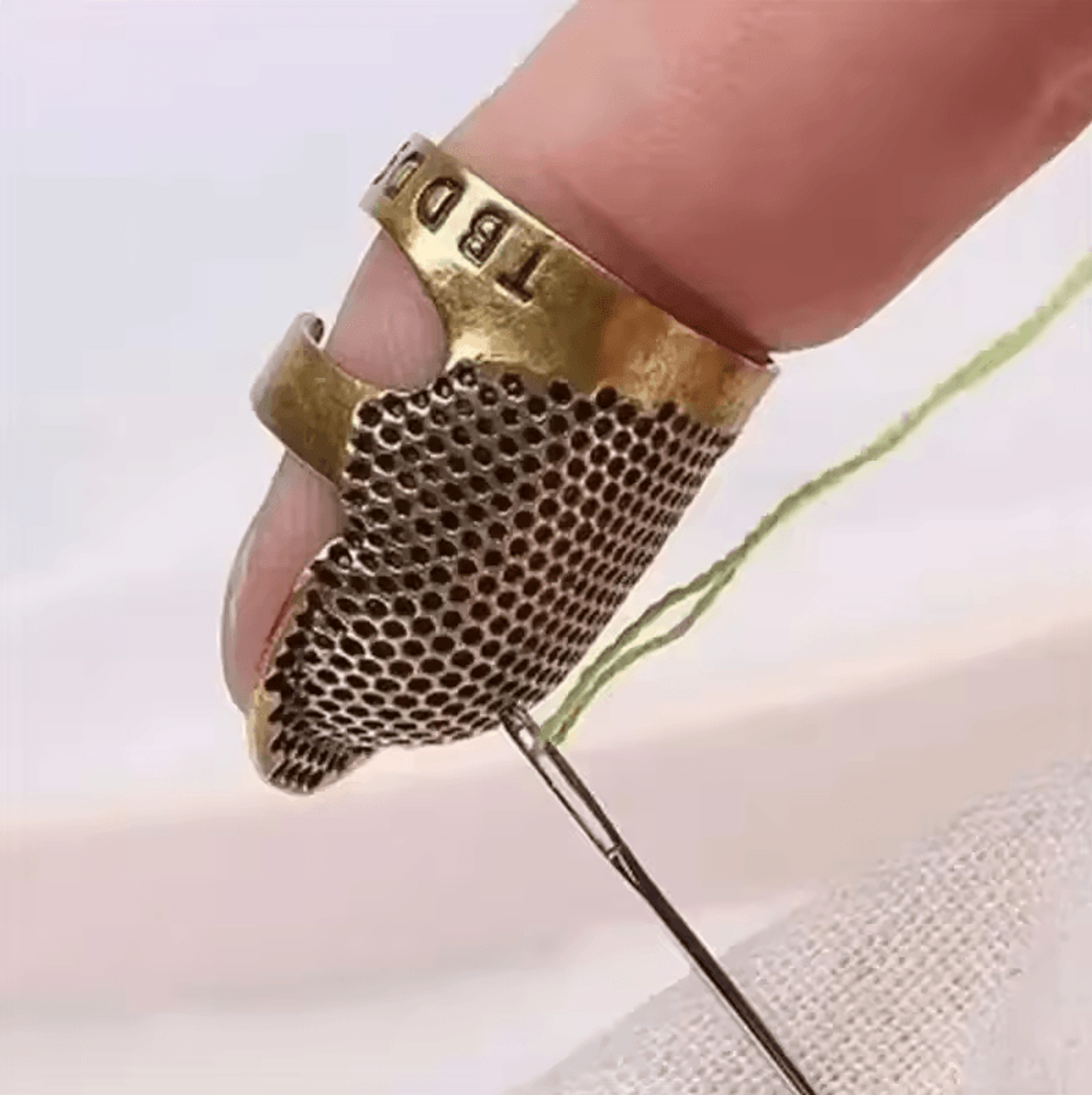 adjustable vintage sewing thimble – handmade non-slip embroidery finger holder