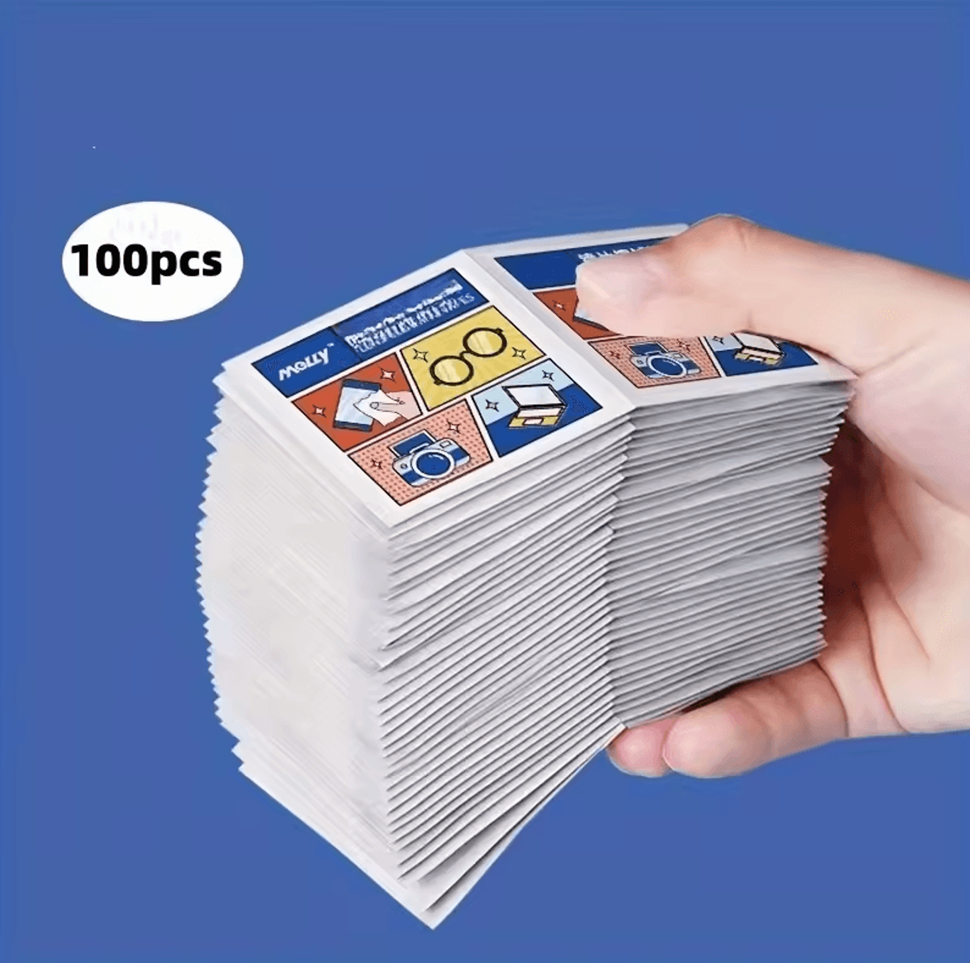 100pcs disposable anti-fog glasses wipes – non-marking lens & screen cleaning